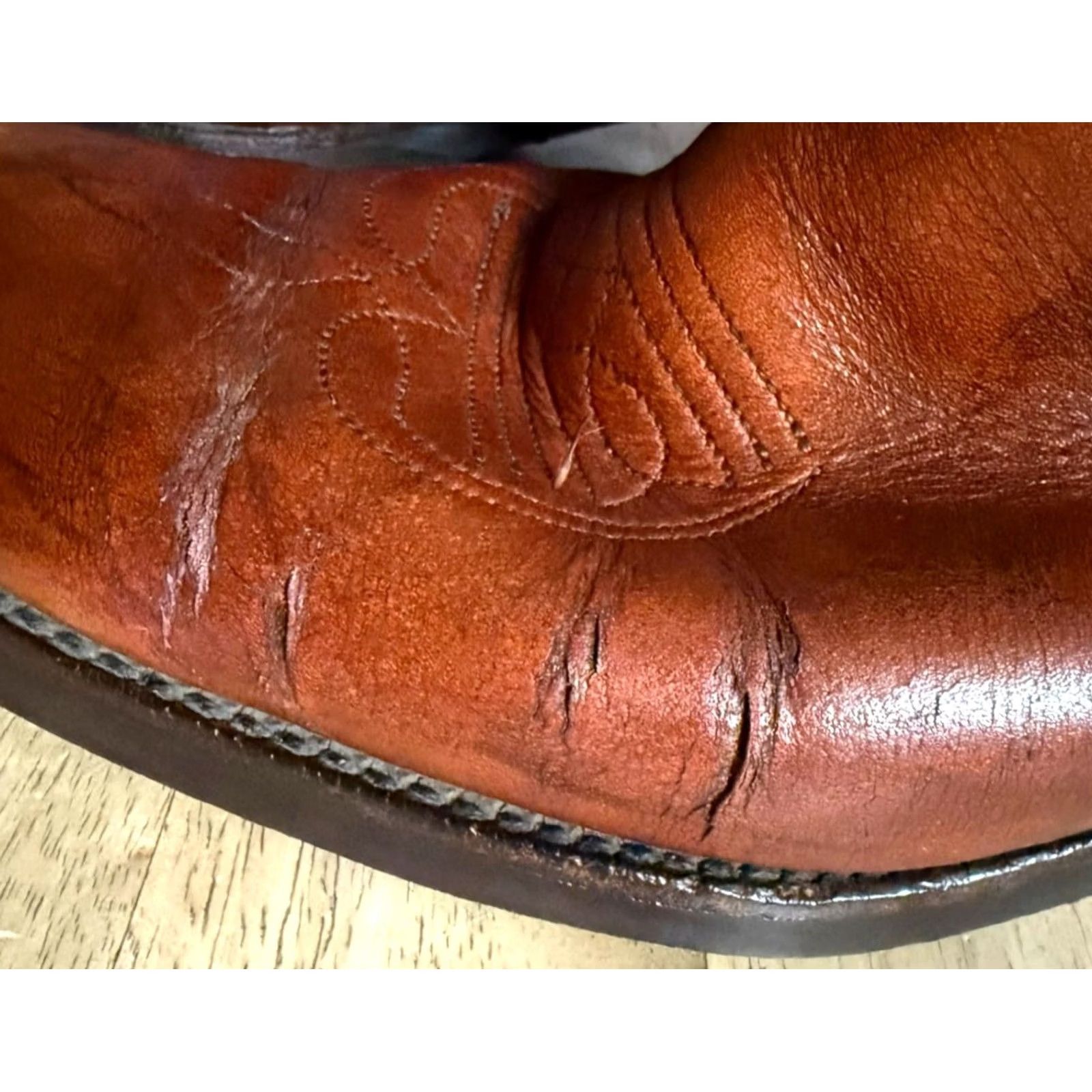Frye VINTAGE Frye Boots Embroidered Brown Leather Cowboy Boots - Size 9D Women Western Embroidered Frye Block Heel Cowboy Women Brown Size 9D US Shoe Size US 9 / IT 39 - 4 Thumbnail