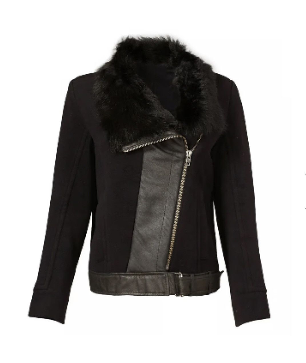 Helmut Lang HELMUT LANG Fur Combo Wool Blend Jacket in Black Size S / US 4 / IT 40 - 12 Thumbnail