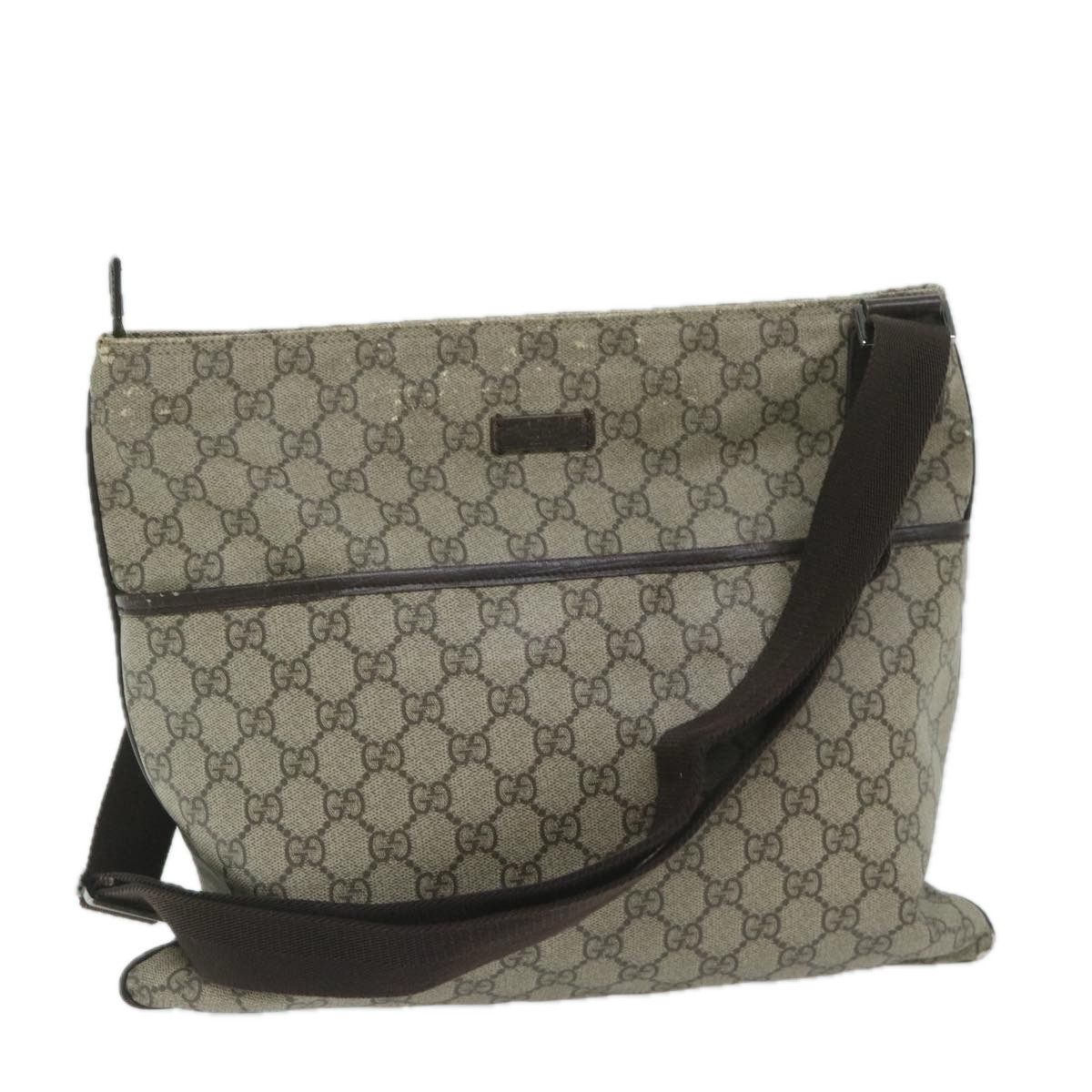 image of Gucci GG Supreme Shoulder Bag Pvc Leather Beige 141198 Auth 59967, Women's