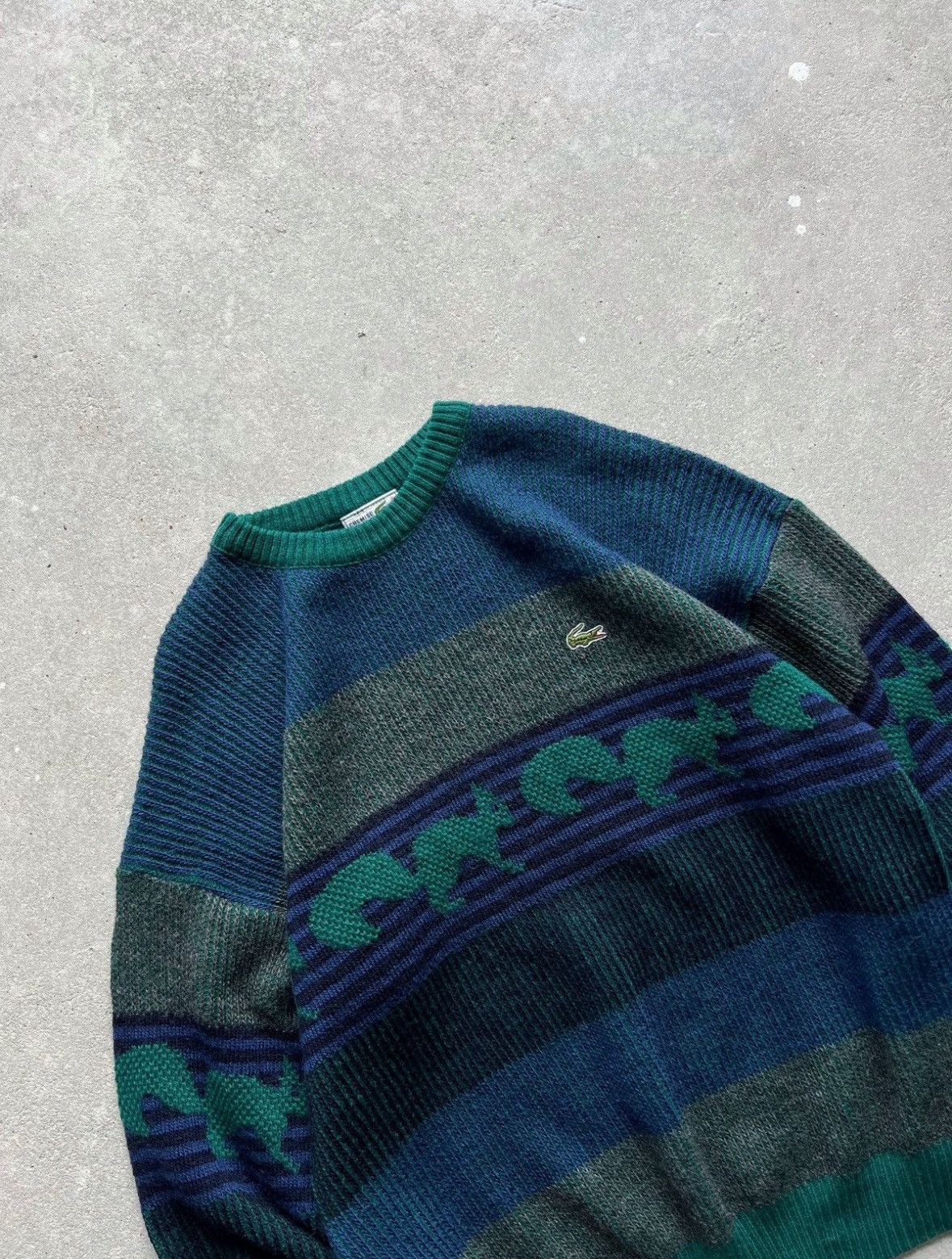 Lacoste Vintage Lacoste Knitted Sweater 80s Made in France Size US L / EU 52-54 / 3 - 3 Thumbnail