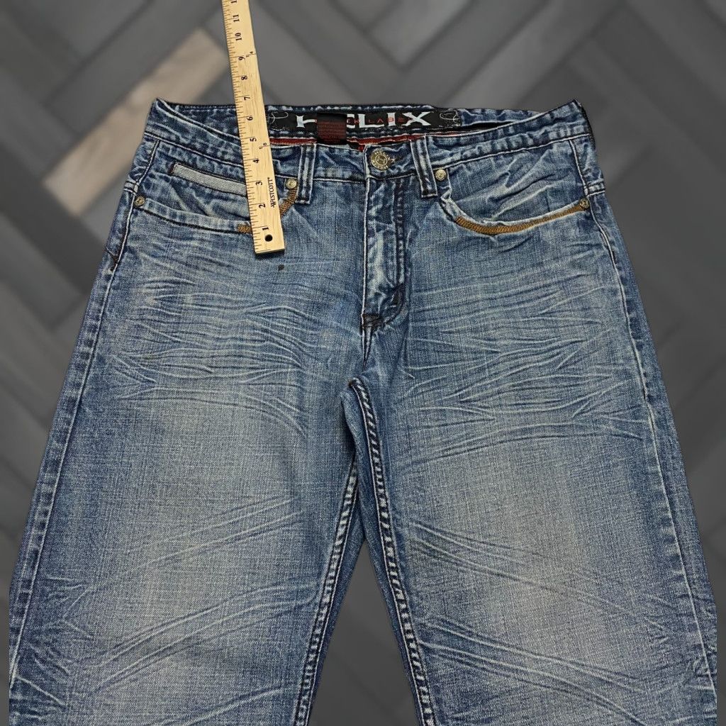 Vintage Helix Black Label Jeans Men Size 34 Reg Bootcut 5-Pocket Denim 100% Cotton Blue Y2K 90s Embroidered Pattern: Solid Size US 34 / EU 50 - 1 Thumbnail