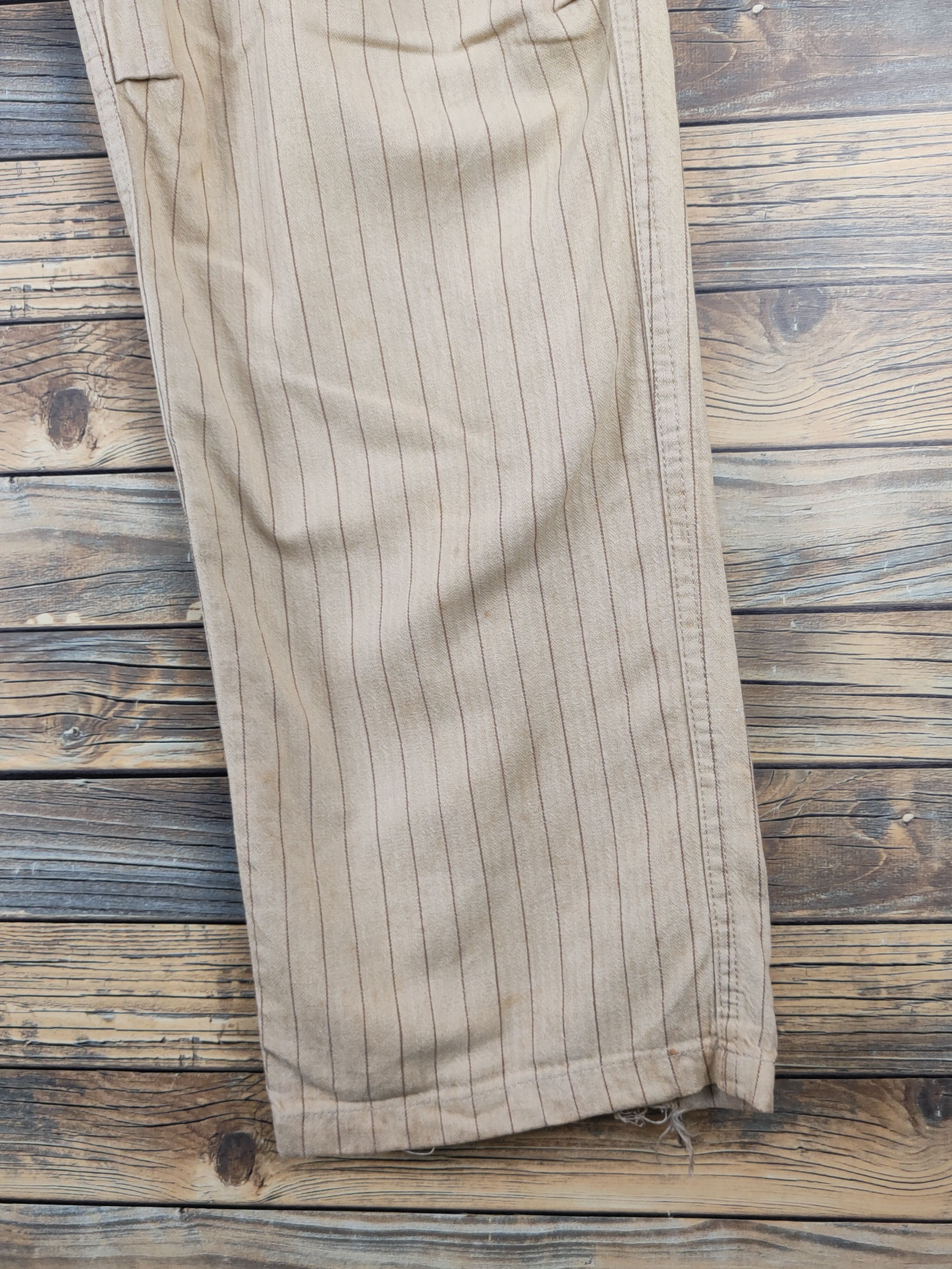 Japanese Brand × Vintage Thunder Storm Light Brown stripe vintage Casual Pants #W1419 Size US 37 - 7 Thumbnail