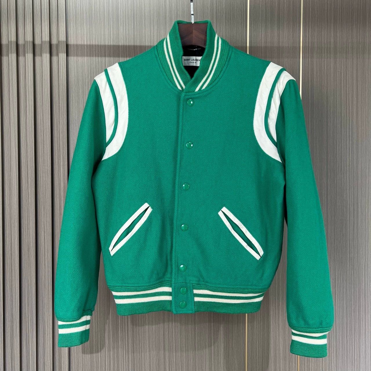 Saint Laurent Paris Saint Laurent Paris Wool baseball jacket Size US S / EU 44-46 / 1 - 1 Thumbnail