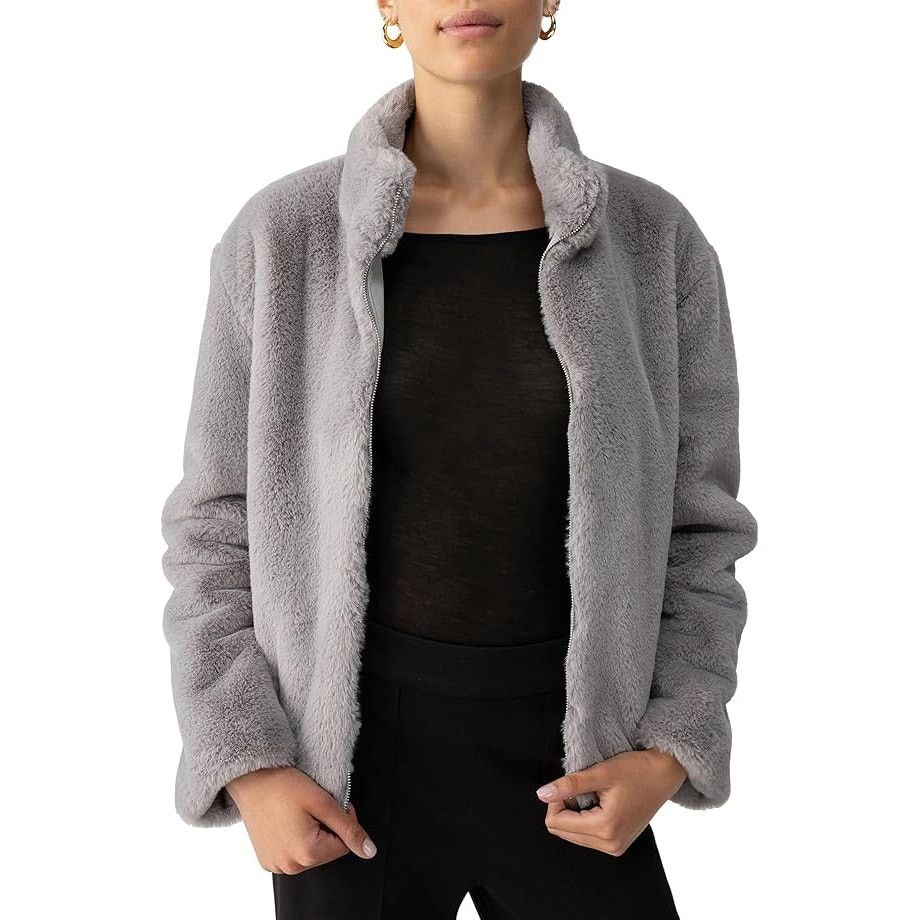 Sanctuary Sanctuary Women Grey Lux Faux Fur Short Coat Jacket Size XXL Size XXL / US 16-18 / IT 52-54 - 1 Thumbnail