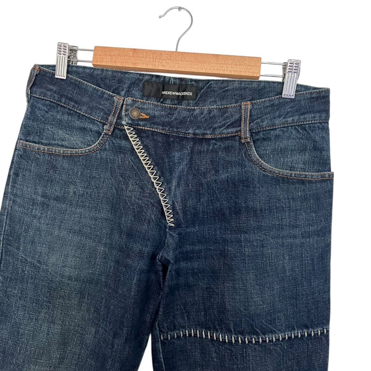 Japanese Brand Andrew McKenzie overlock denim pants Size US 30 / EU 46 - 2 Thumbnail
