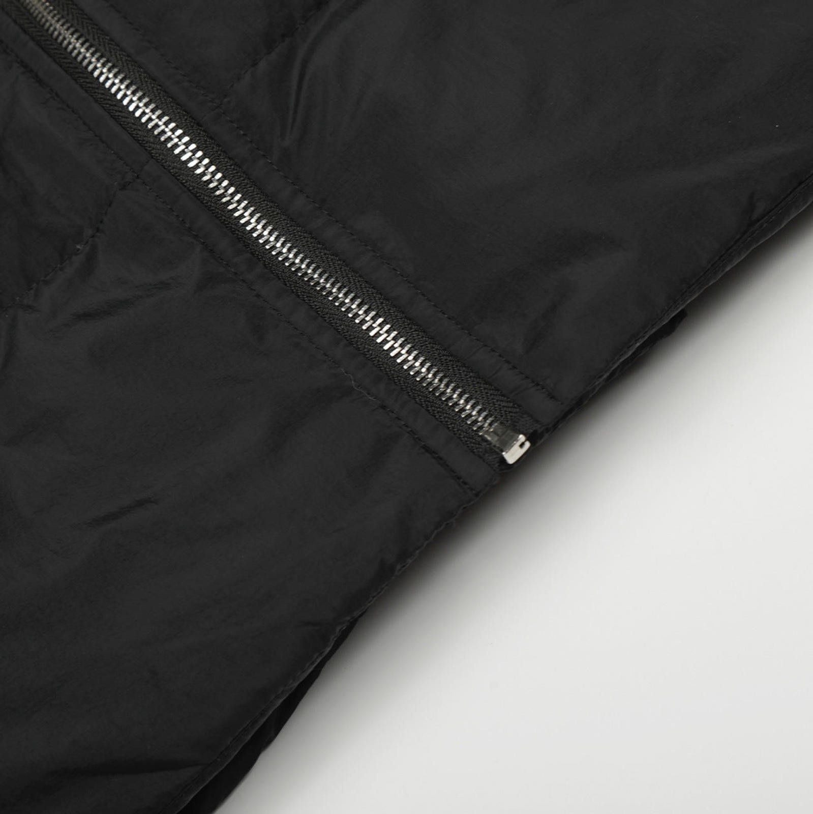 Japanese Brand Black Asymmetric Zip Puffer Jacket, Men's Winter Outerwear Size US M / EU 48-50 / 2 - 3 Thumbnail