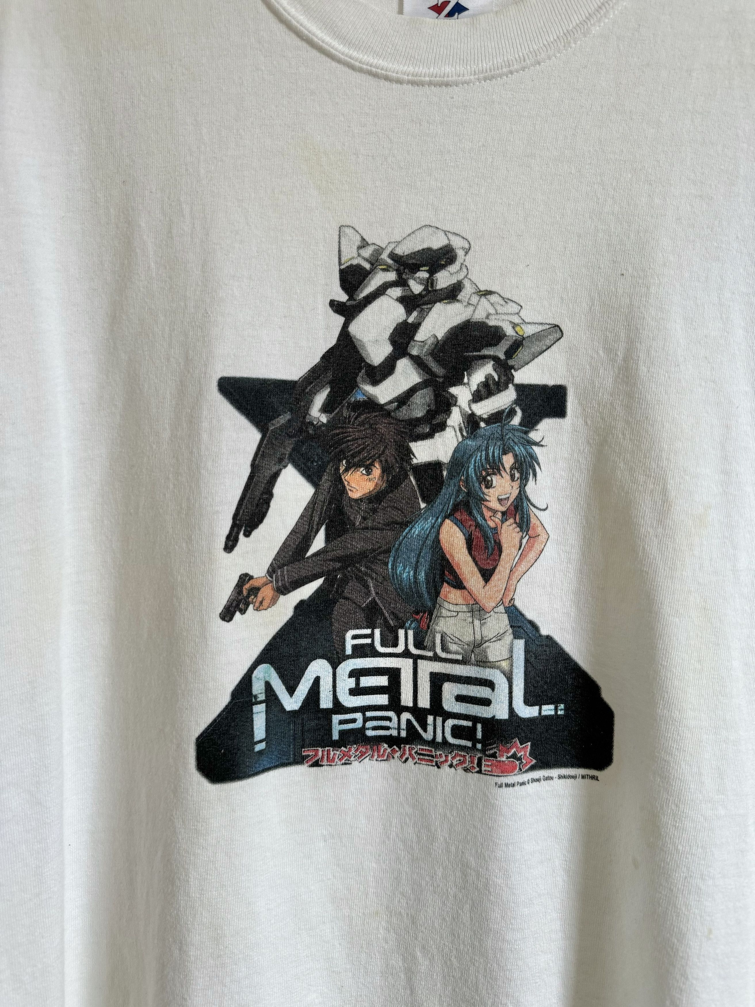Jerzees Vintage Full Metal Panic! "Anime" Promo White T-shirt 2002 Size US XL / EU 56 / 4 - 2 Thumbnail