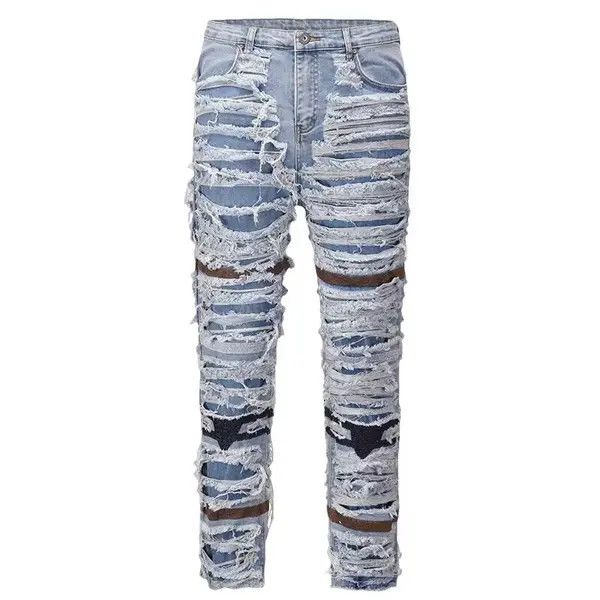 VIBE Street fringed raw edge washed straight jeans Size US 32 / EU 48 - 5 Thumbnail