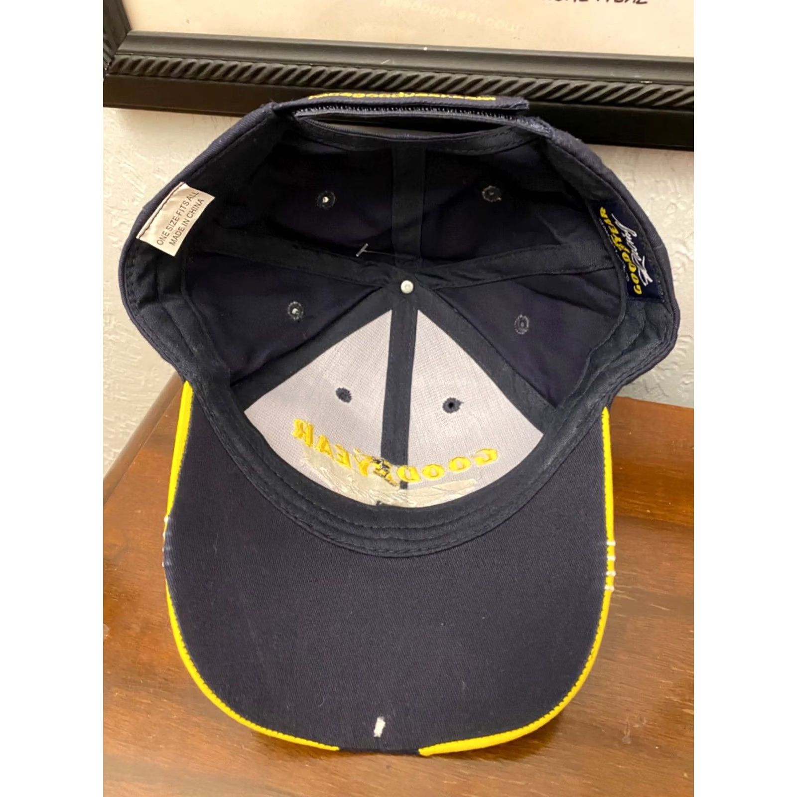 NASCAR Goodyear Racing Hat Yellow Adjustable Strap Back Cap NASCAR Racing Mens Baseball Cap Size ONE SIZE - 4 Thumbnail