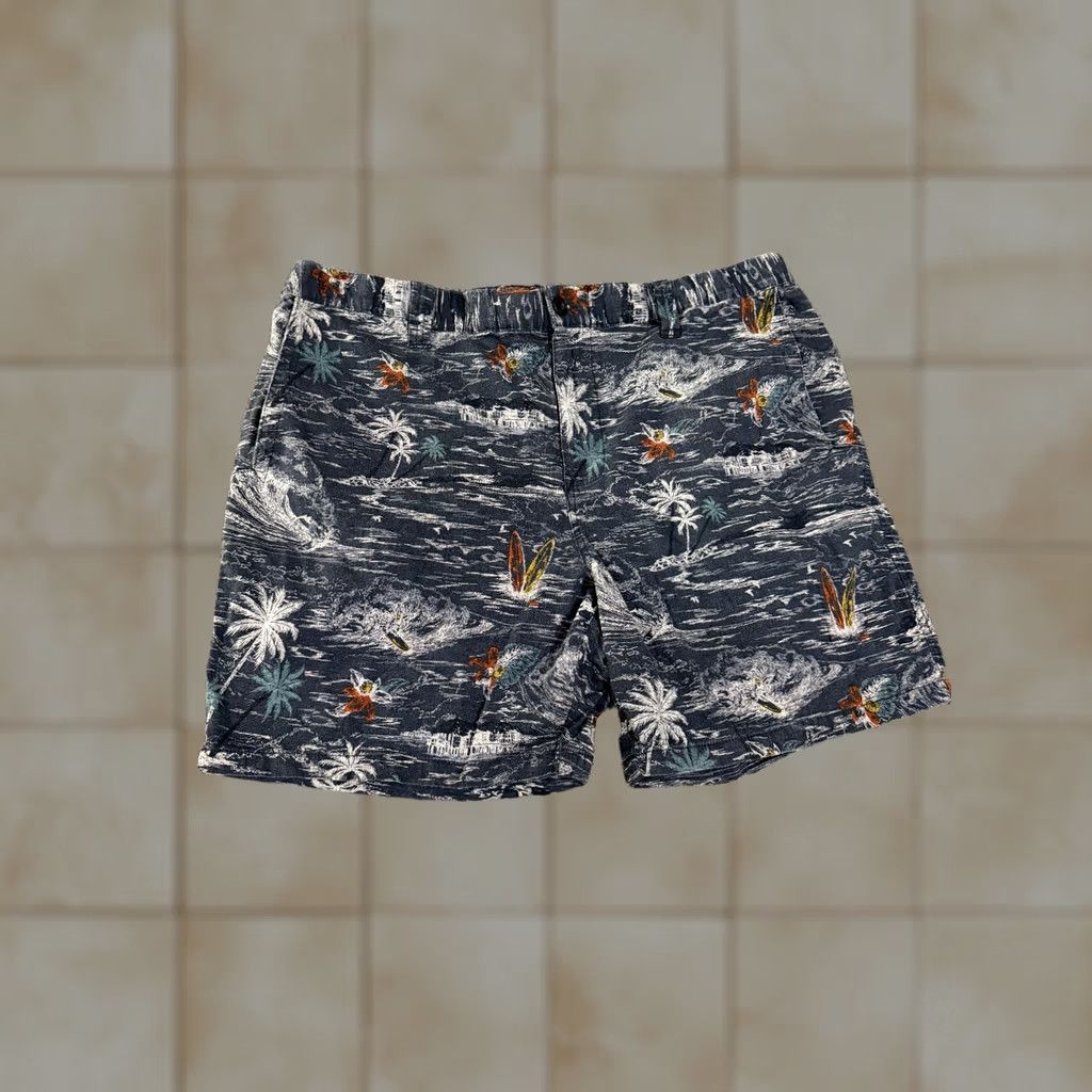 Lucky Brand Lucky Brand Shorts Mens 36 Blue Tropical Surf Print Linen Blend Chino Casual Sl a sh Pockets Regular Size US 36 / EU 52 - 1 Thumbnail