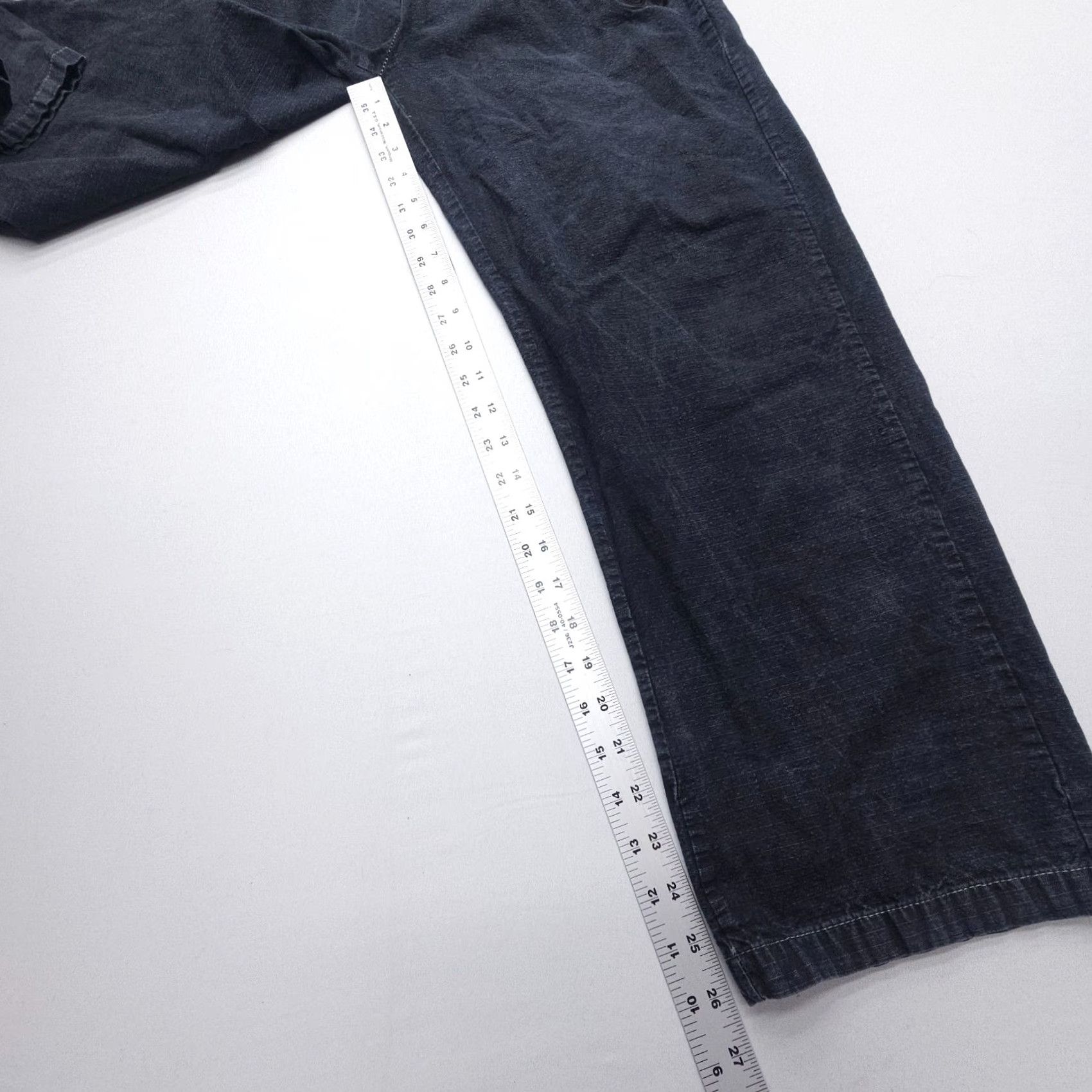 Vintage Krooked Pants Belted Elastic Waist Mens Small Chino Straight Black Cotton Mid Rise Regular 26in Inseam USA Logo Size US 29 - 7 Thumbnail