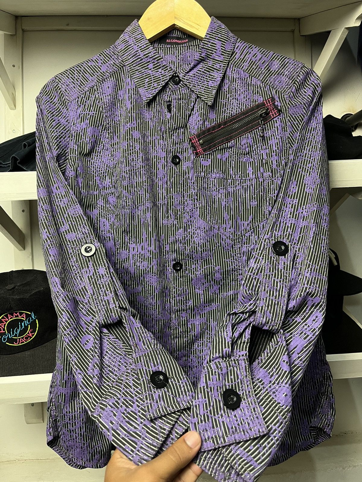If Six Was Nine × Japanese Brand × Le Grande Bleu (L.G.B.) Rare Gothic Punk Skull algonquins All Over Print Shirt Size US M / EU 48-50 / 2 - 4 Thumbnail