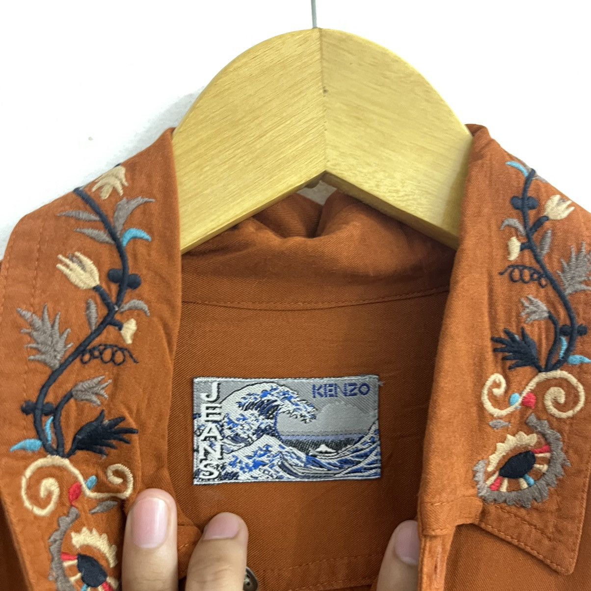 Kenzo Kenzo Floral Accents Embroidered Button Up Shirt Size US L / EU 52-54 / 3 - 5 Thumbnail