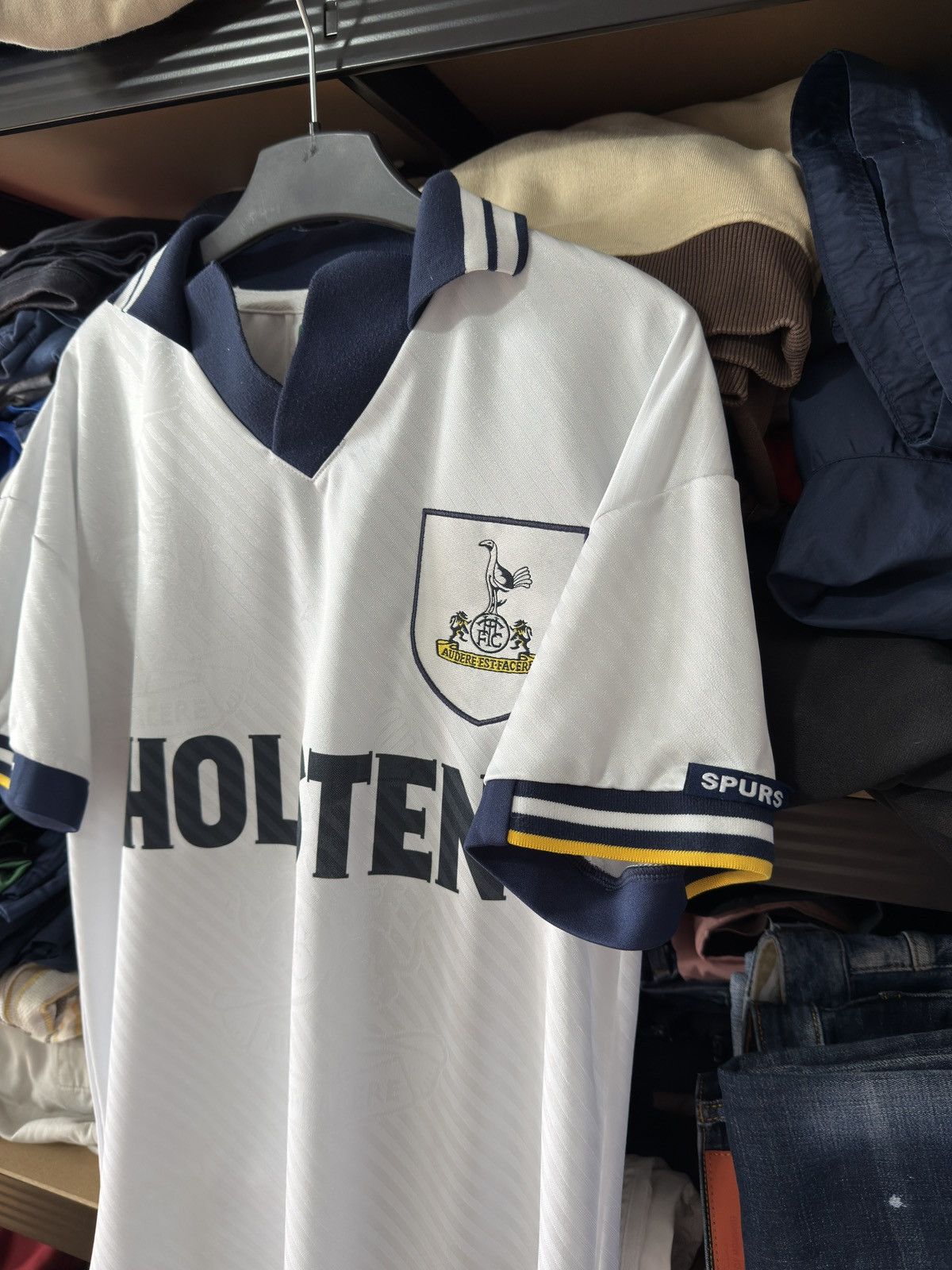 Vintage Score Draw Tottenham Hotspur 1993-95 Home Football Shirt Size US S / EU 44-46 / 1 - 3 Thumbnail
