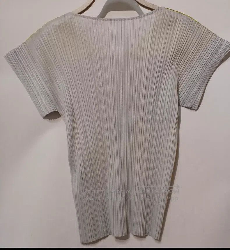 Issey Miyake Issey Miyake Yellow Printed Short Sleeve Top Size L / US 10 / IT 46 - 2 Thumbnail