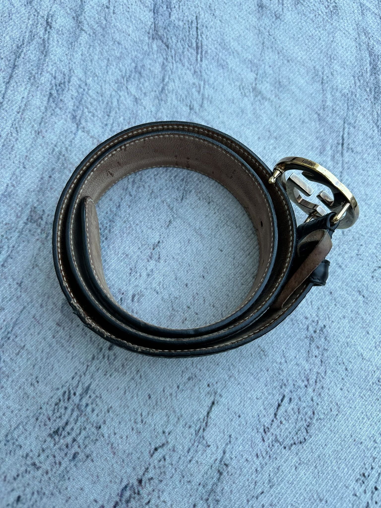Gucci Gucci Belt Guccissima GG Monogram Black, Golden Buckle Size ONE SIZE - 14 Thumbnail