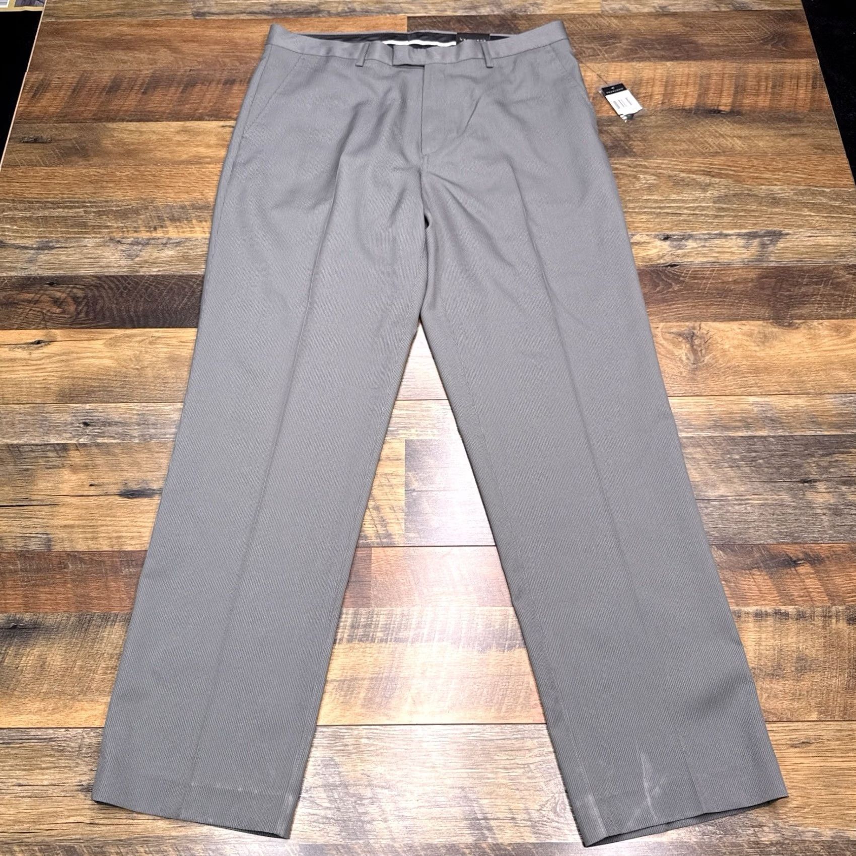 Sean John Sean John Dress Pants Mens 34x32 Gray Striped Flat Front Regular Waist 34 Inseam 32 Workwear Formal New Size US 34 / EU 50 - 2 Thumbnail