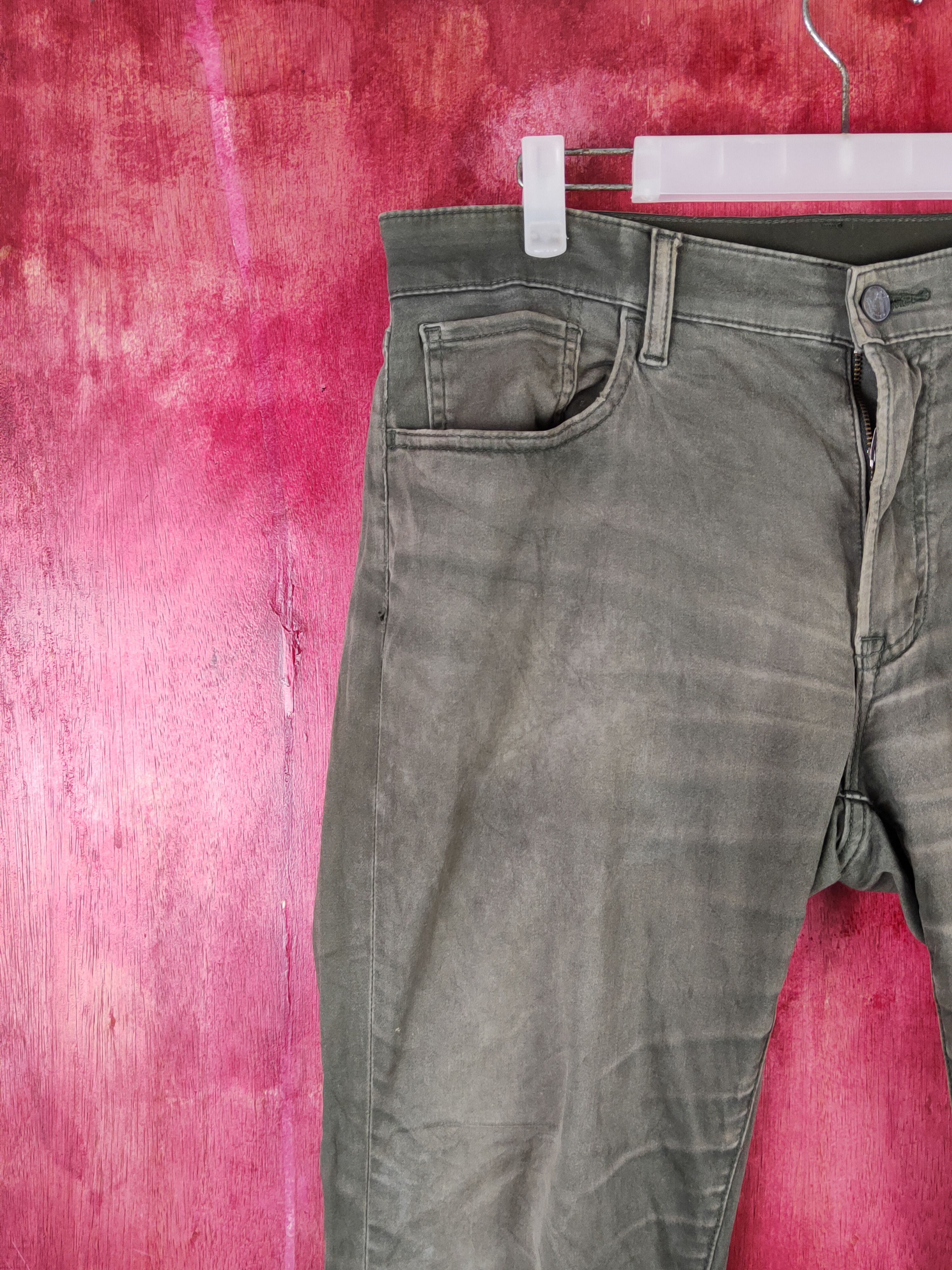 Japanese Brand Uniqlo Olive Faded Multipocket Casual Pants #S2214 Size US 33 - 3 Thumbnail