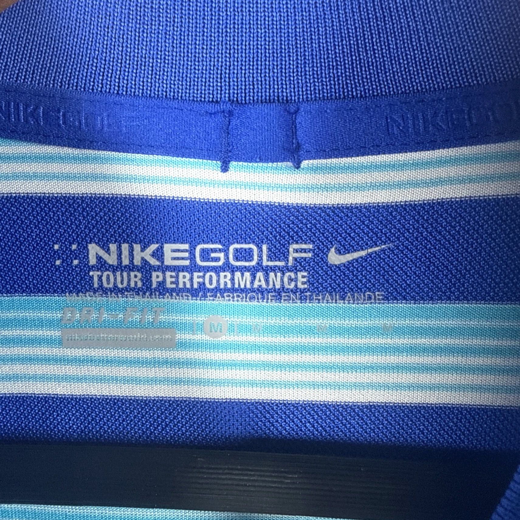 Nike Nike Golf Tour Performance Polo Shirt Mens Size M Blue Striped Size US M / EU 48-50 / 2 - 3 Thumbnail
