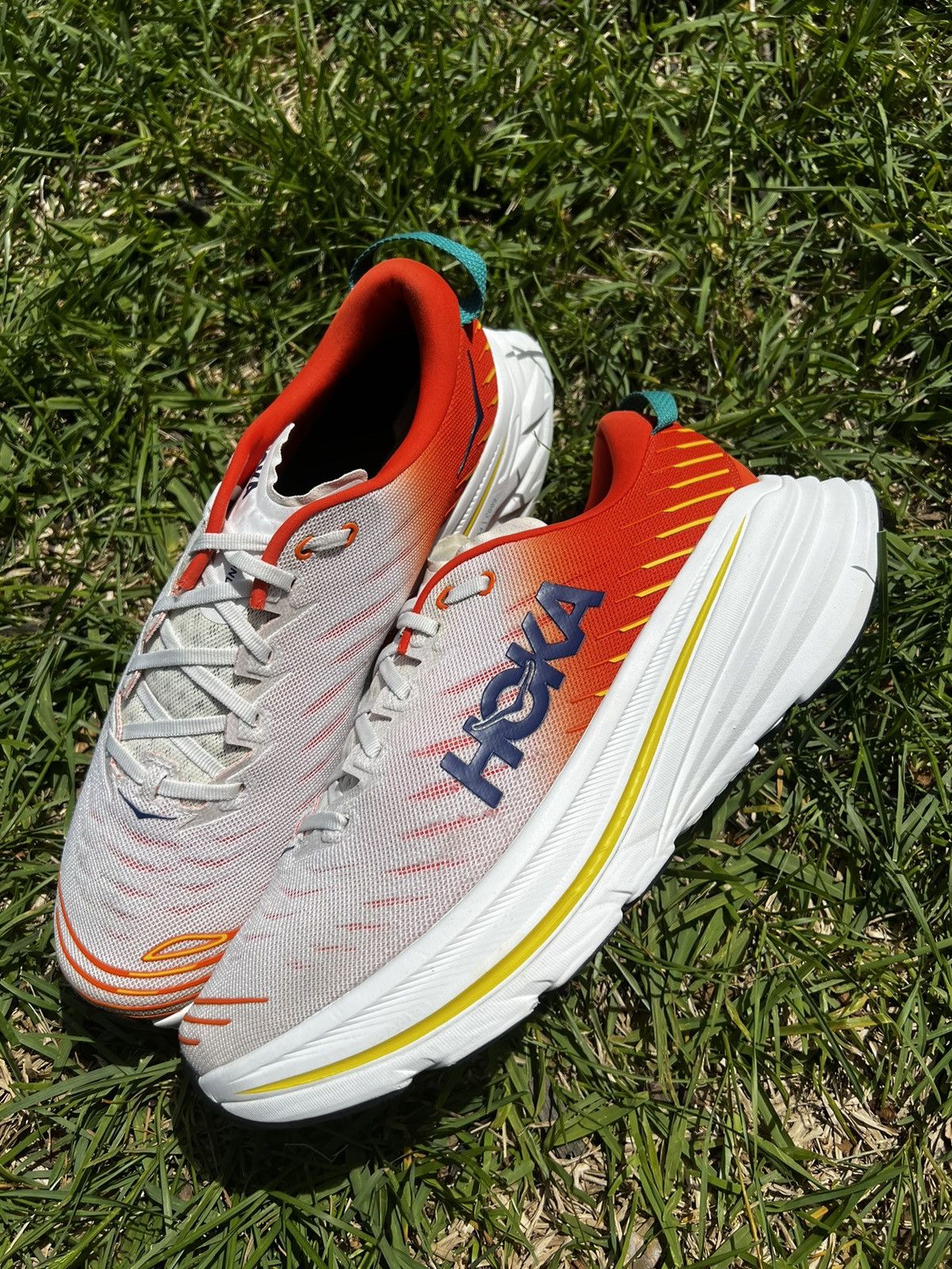 CLEAN Hoka Bondi X size 13 Mens White Running shoes 2022