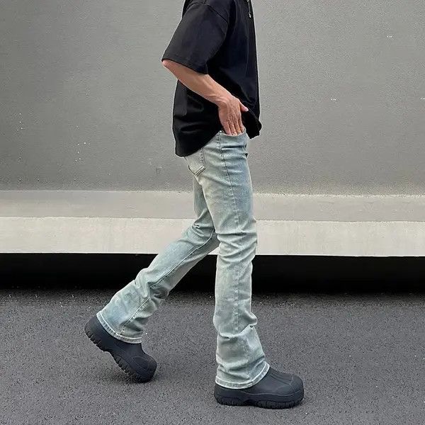 VIBE Skinny Jeans Plain Vintage Flared Trousers Y2k Pockets y2k Size US 28 / EU 44 - 3 Thumbnail