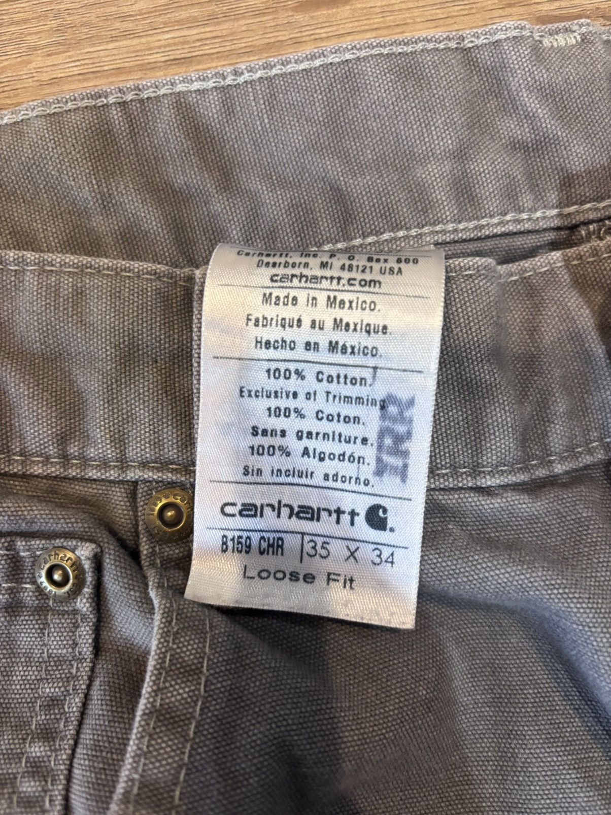 Carhartt Carhartt Pants Men's Size 35x34 Grey Canvas Size US 35 - 4 Thumbnail