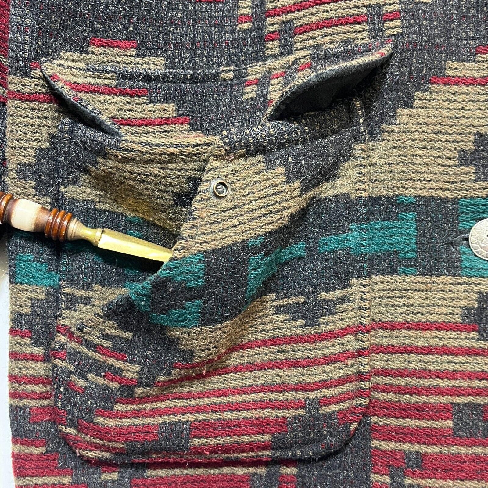 L.L. Bean × Vintage Vintage 90s L.L.Bean Aztec Print Heavy Wool Jacket Size 46/L Size L / US 10 / IT 46 - 9 Thumbnail