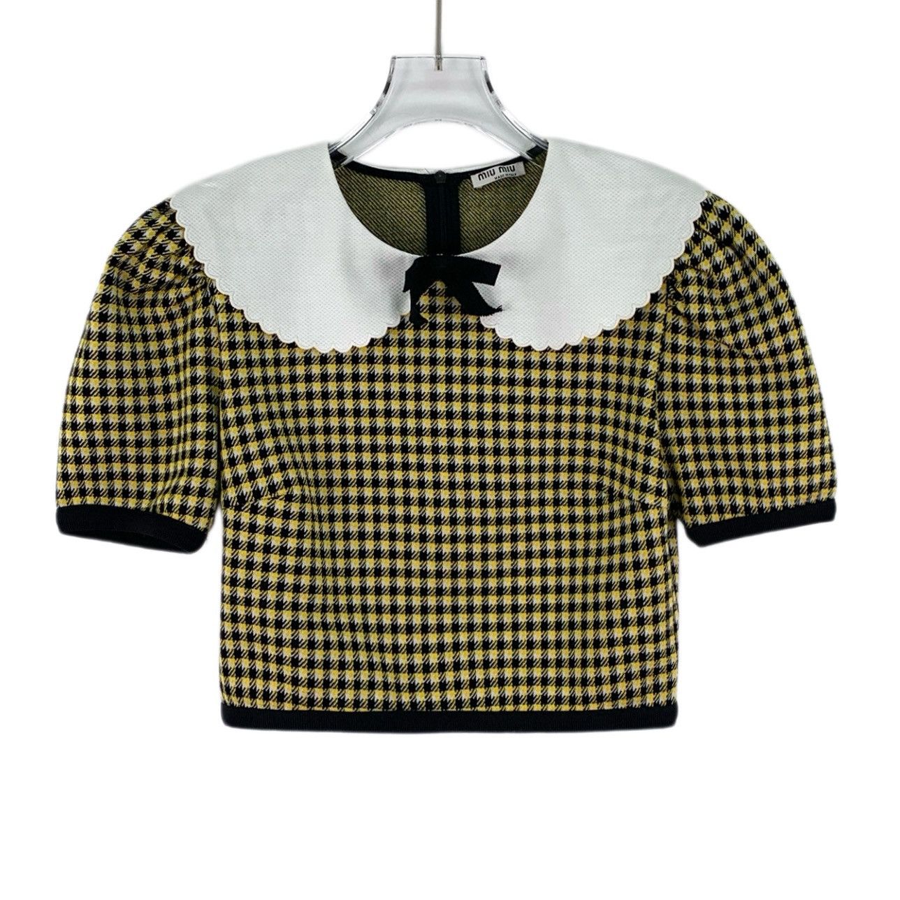 Miu Miu Miu Miu Cotton Peter Pan Collar Short Sleeve Top K26WX Size L / US 10 / IT 46 - 1 Thumbnail