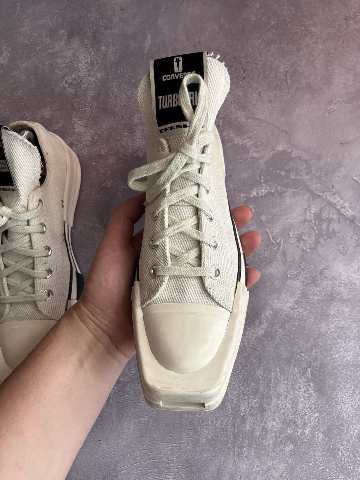 Converse RICK OWENS CONVERSE TURBODRK WHITE LOW TOP SNEAKERS Size US 6.5 / EU 39-40 - 9 Thumbnail