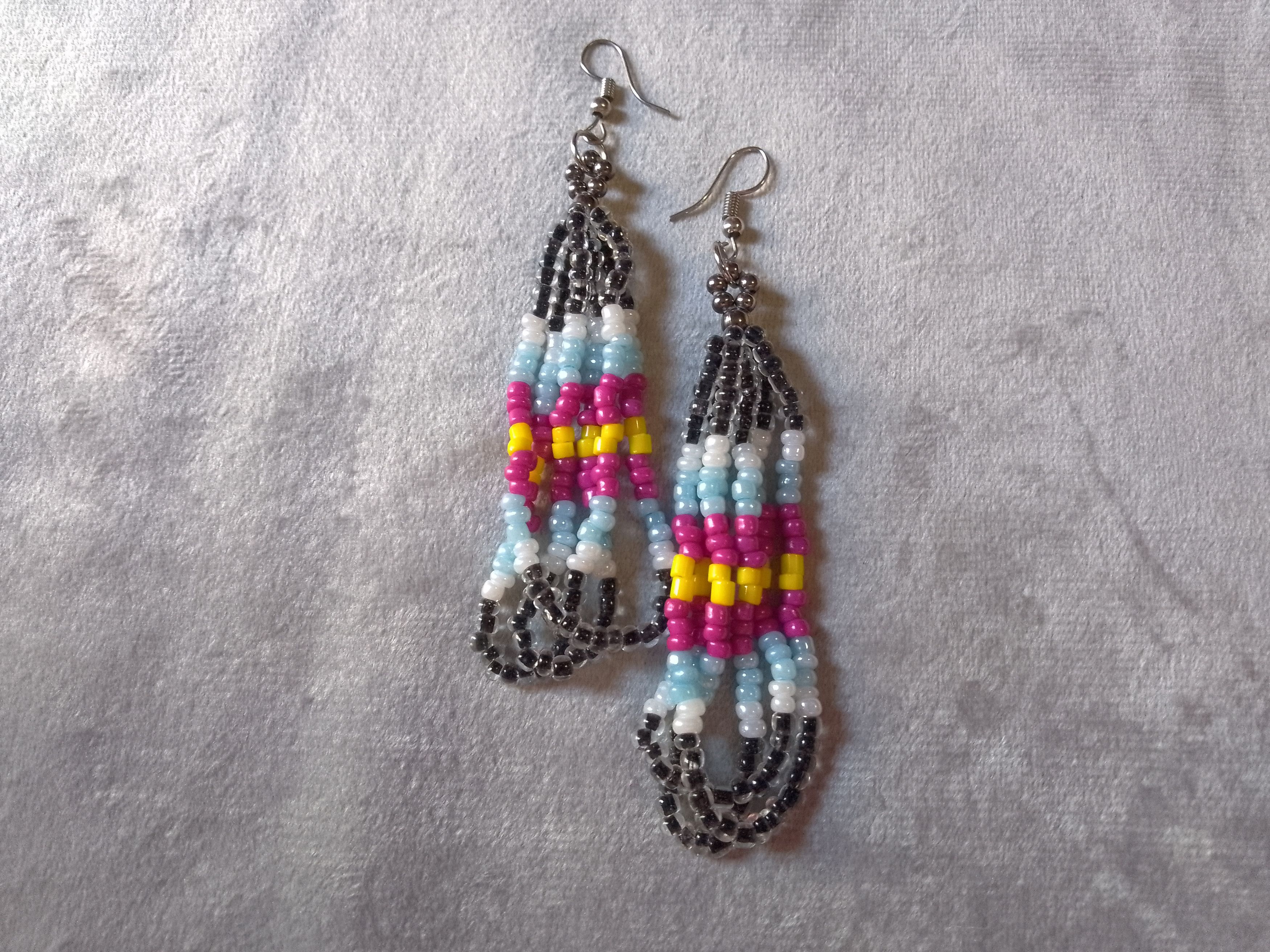 Handmade Bracelet. Ethnic Native American Pattern Earrings Size ONE SIZE - 4 Thumbnail