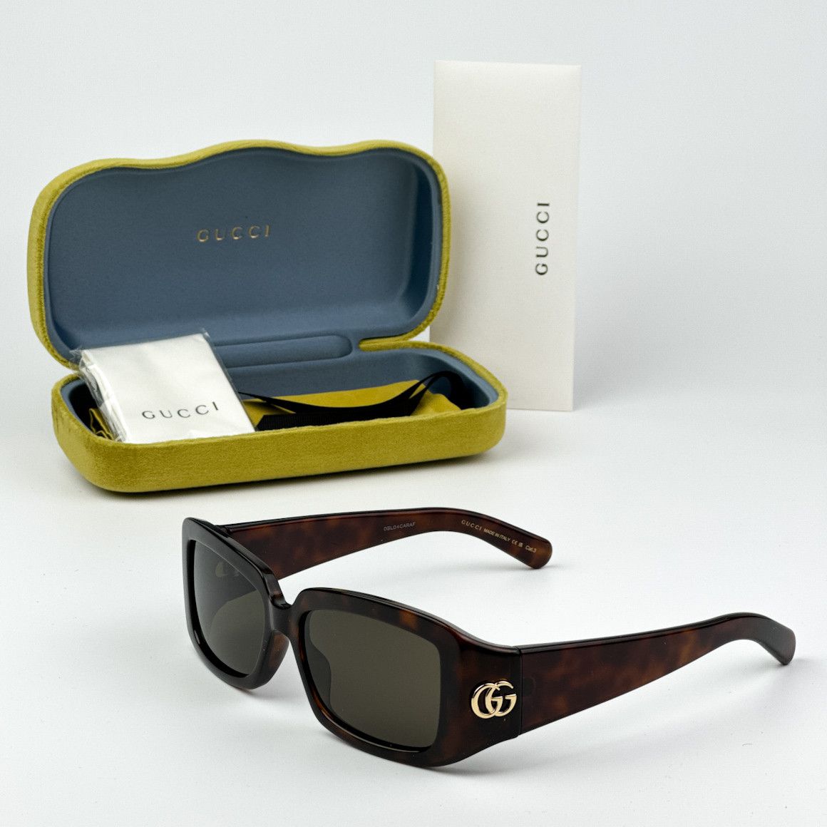 Gucci NEW Gucci GG1403S 002 Brown Unisex Rectangle Sunglasses Size ONE SIZE - 11 Thumbnail