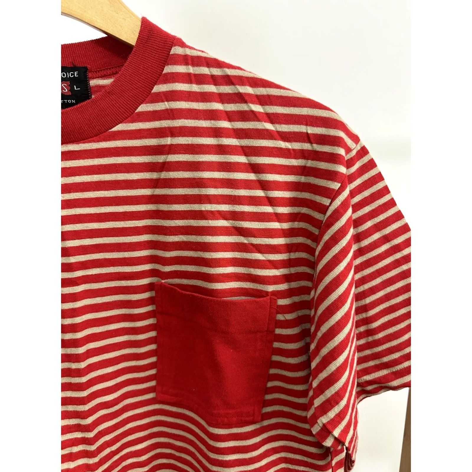 Hanes Hanes Pro Choice Stripe Pocket Front Rockabilly T-Shirt Sz L Red Mens VTG 50s 60s Rare Size US L / EU 52-54 / 3 - 3 Thumbnail