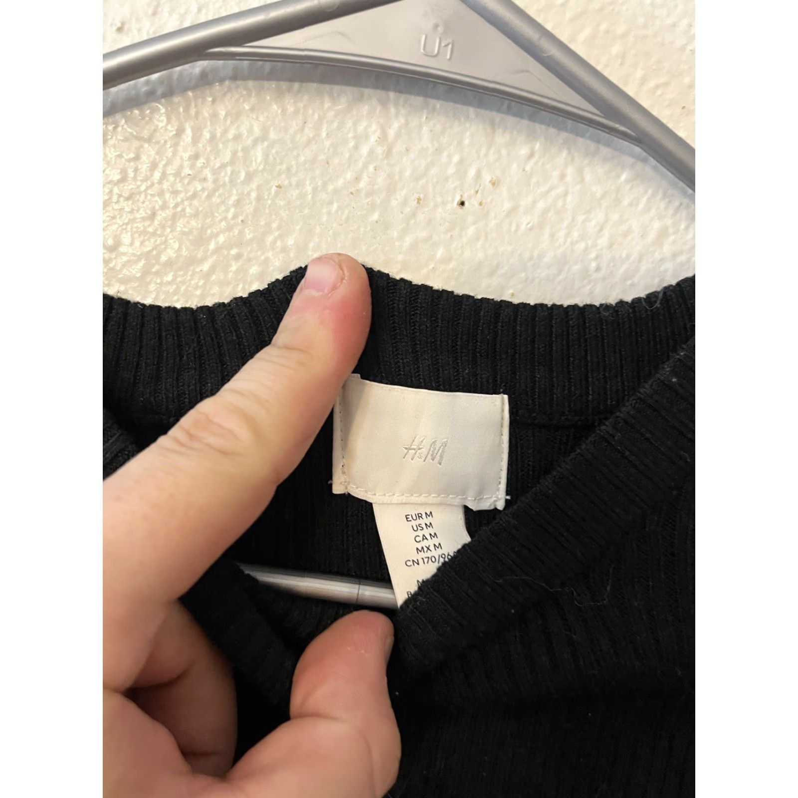 H&M H&M Womens Pullover Sweater Black Long Sleeve Crew Neck Medium Cotton Blend Size M / US 6-8 / IT 42-44 - 3 Thumbnail