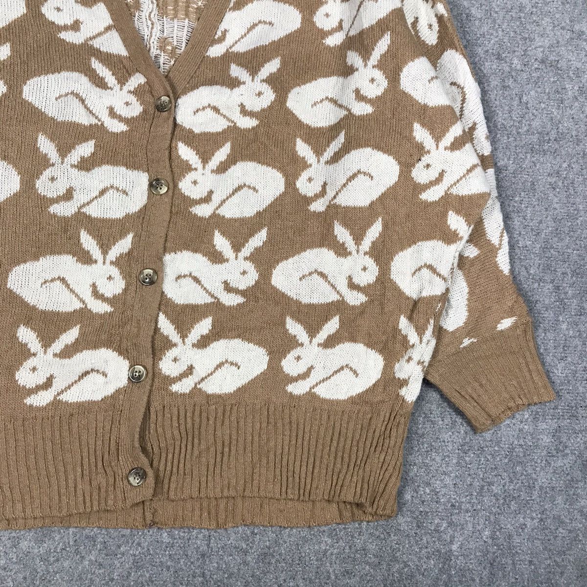 Aran Isles Knitwear × Japanese Brand KNITWEAR CARDIGAN DESIGN RABBIT Size US L / EU 52-54 / 3 - 3 Thumbnail