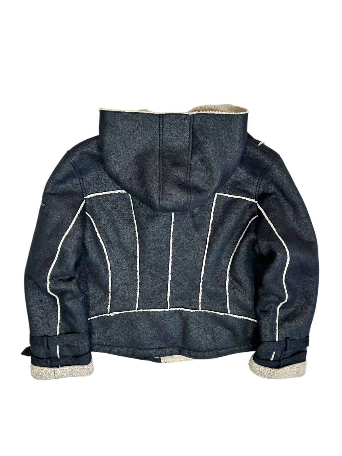 Miss Sixty Miss Sixty Sherpa Biker Jacket Hooded Black Y2K Faux Fur Size XL / US 12-14 / IT 48-50 - 3 Thumbnail