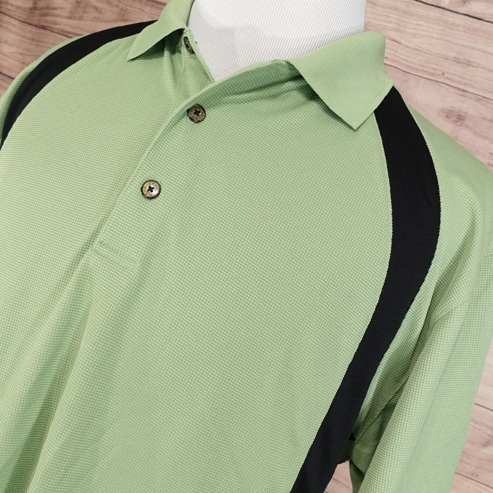 Vintage GRAND SLAM POLO SHIRT MENS XL GREEN STRIPED POLYESTER SHORT SLEEVE Size US XL / EU 56 / 4 - 2 Thumbnail