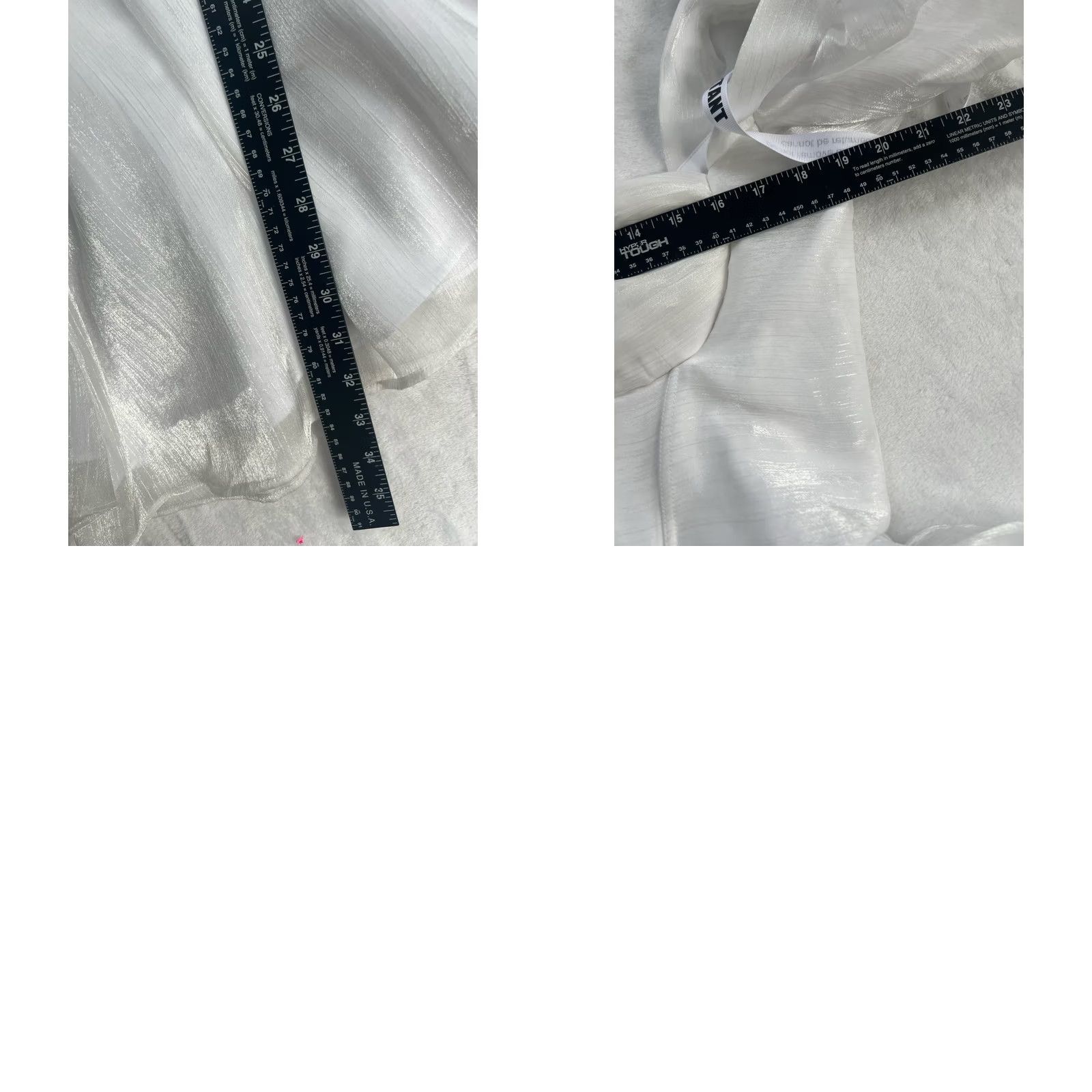 Hereu ADEIRLINA Here Comes the Sun Bridal White Mini Dress XL Puff Sleeve Zipper Corset Chiffon Short Size XL / US 12-14 / IT 48-50 - 10 Thumbnail