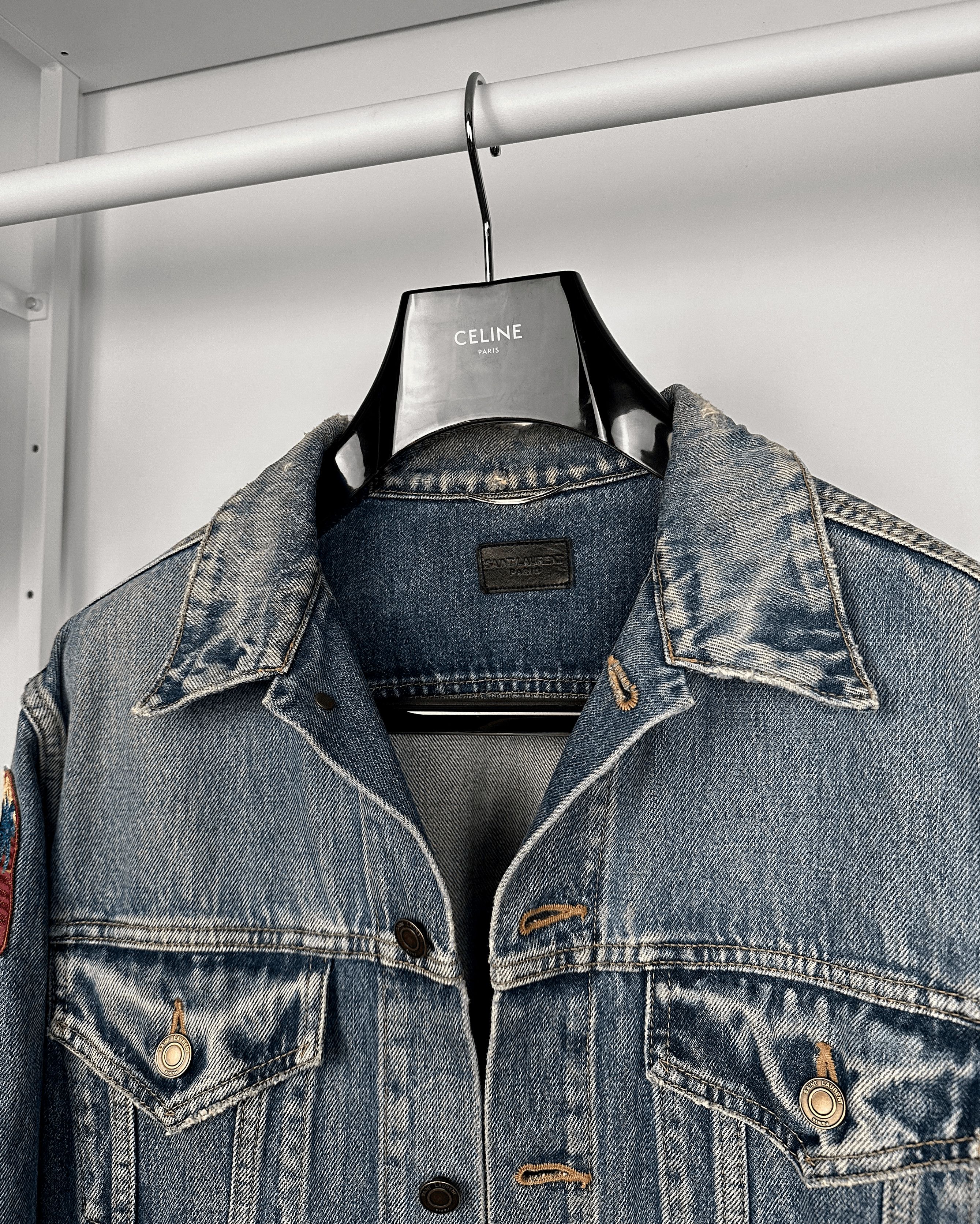 Saint Laurent Paris Saint Laurent Palm Lifetime Patch Denim Jacket Size US XL / EU 56 / 4 - 5 Thumbnail