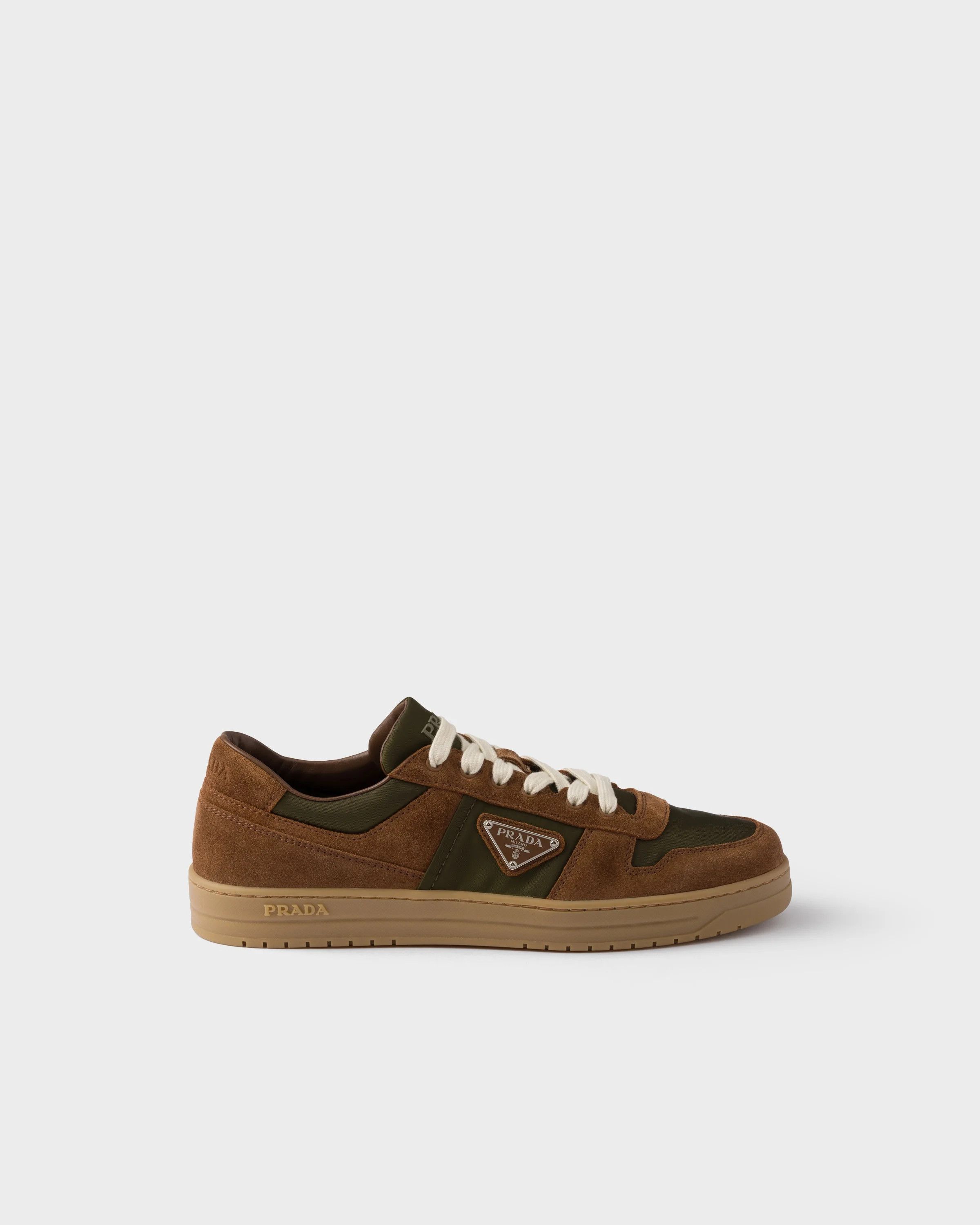 Prada o1w1db10426 Downtown Re-Nylon And Suede Sneakers Brown/Green Size US 10 / EU 43 - 2 Thumbnail