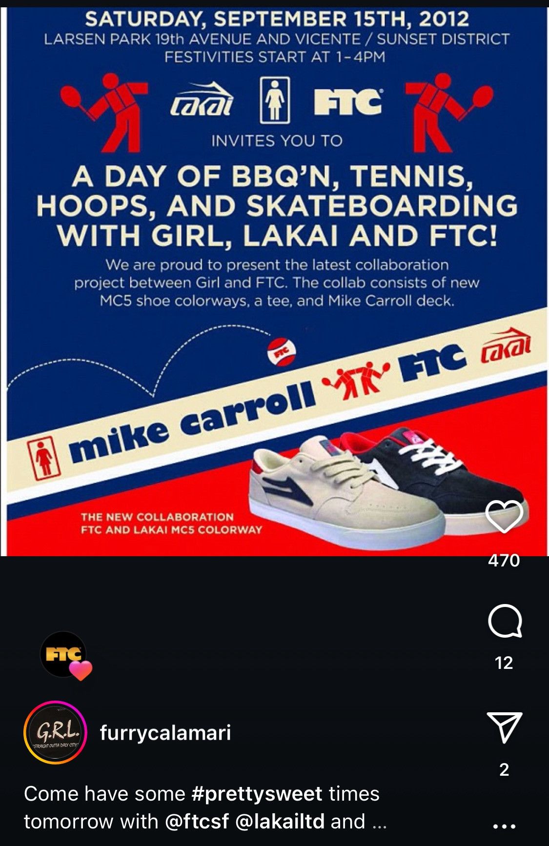FTC (RARE) Pocket Tee FTC x Girl Skateboard x LAKAI Mike Carrol Size US L / EU 52-54 / 3 - 9 Thumbnail