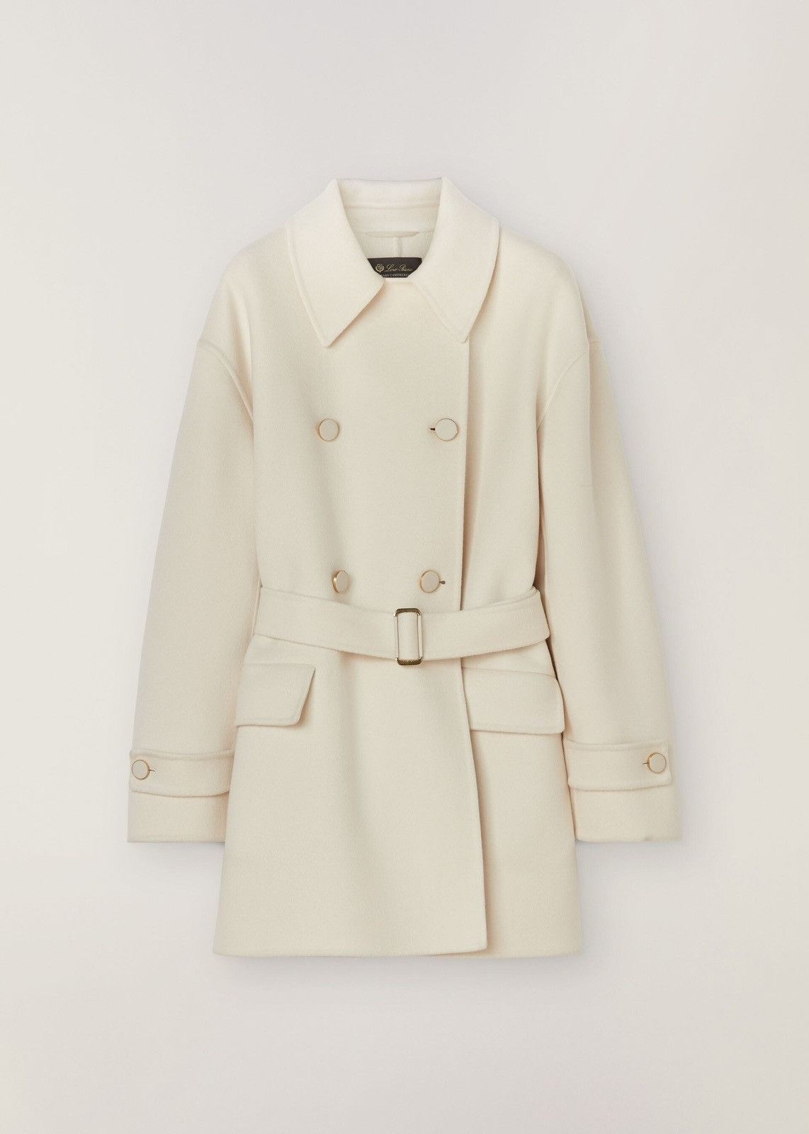 image of Loro Piana O1Loc1C0124 Caban Coat In White, Women's (Size XL)