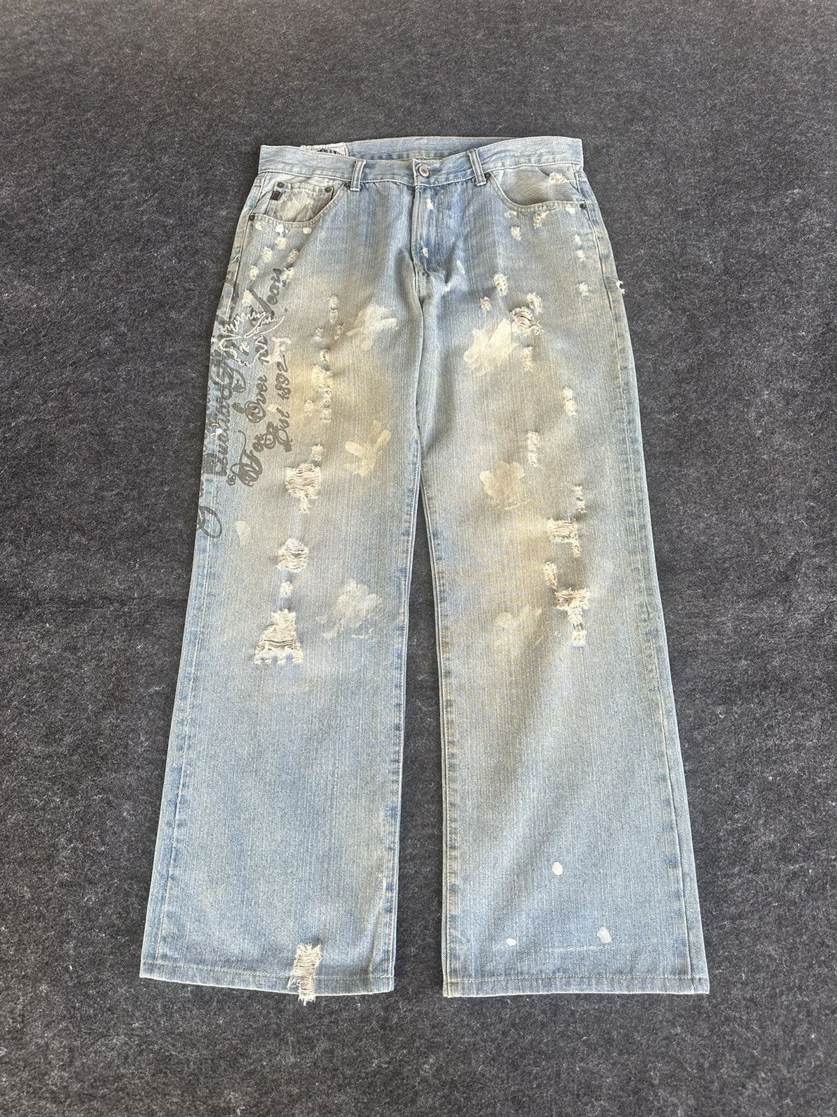 Abercrombie & Fitch Abercrombie Fitch Baggy Boot Distressed Denim 34x31 D335 Size US 34 / EU 50 - 1 Thumbnail