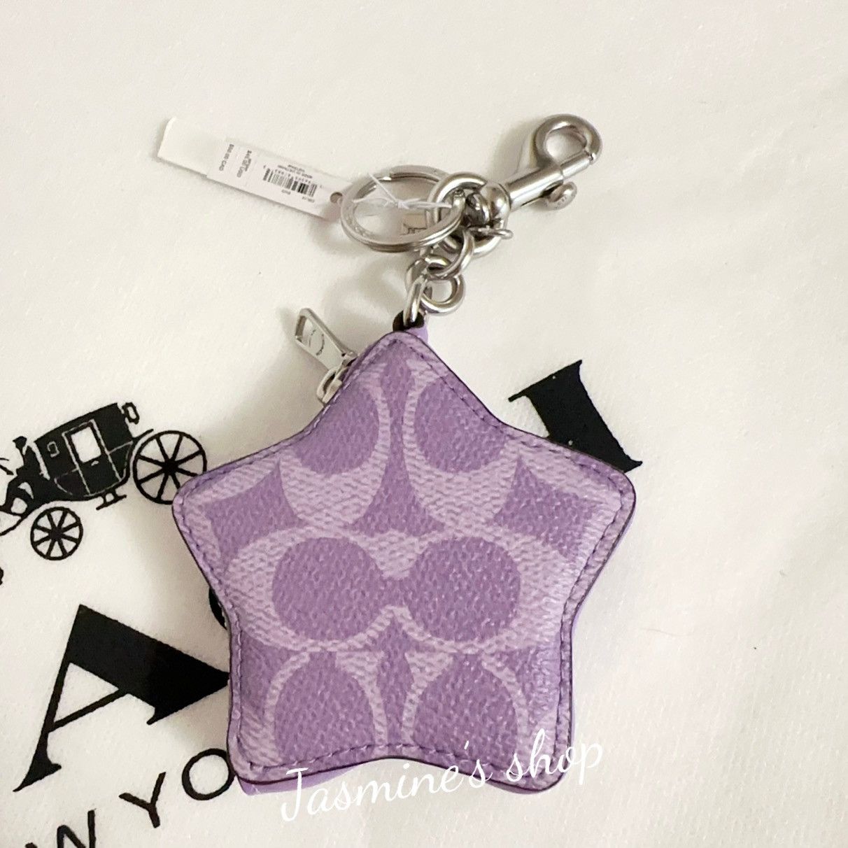 Coach NWT Coach Star Signature Bag Charm CBL12 Silver/Iris Size ONE SIZE - 5 Thumbnail
