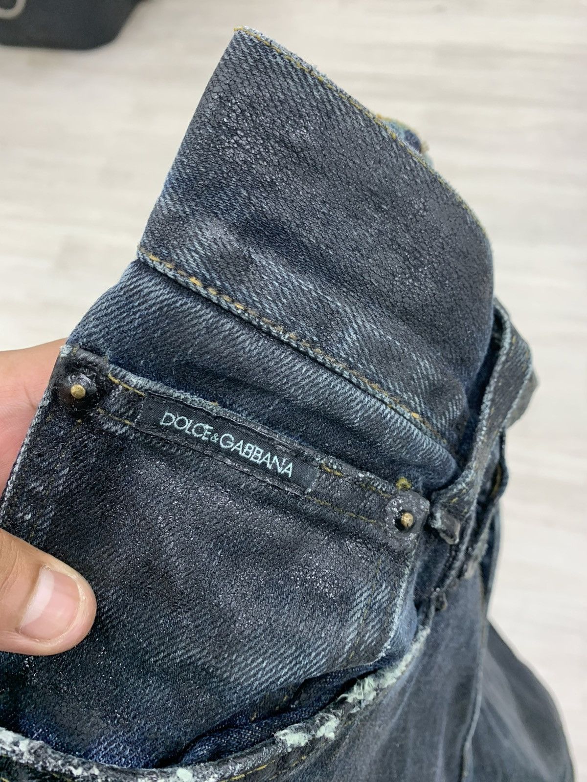 Dolce & Gabbana Dolce & gabbana waxed wide denim pantas Size US 32 / EU 48 - 10 Thumbnail
