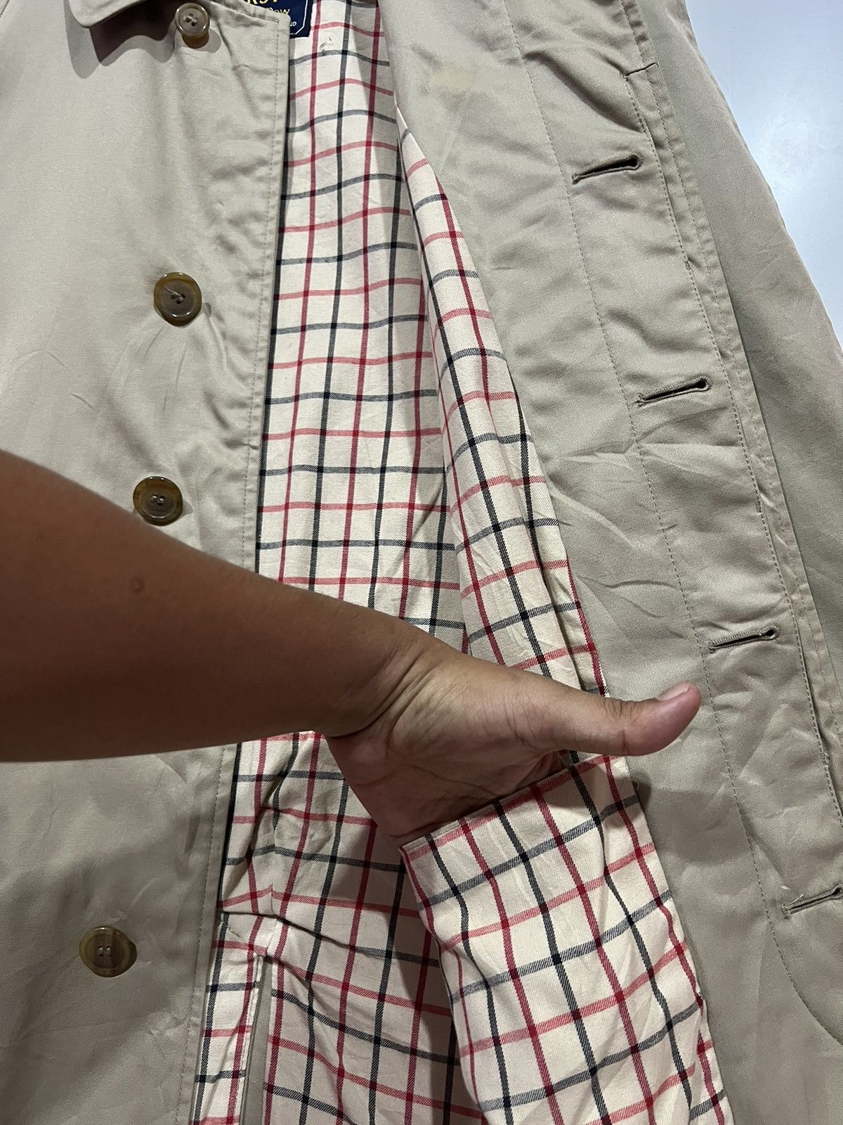 Savile Row 🔥 Robert Hirst of SAVILE ROW checked lined long coat Size US S / EU 44-46 / 1 - 6 Thumbnail