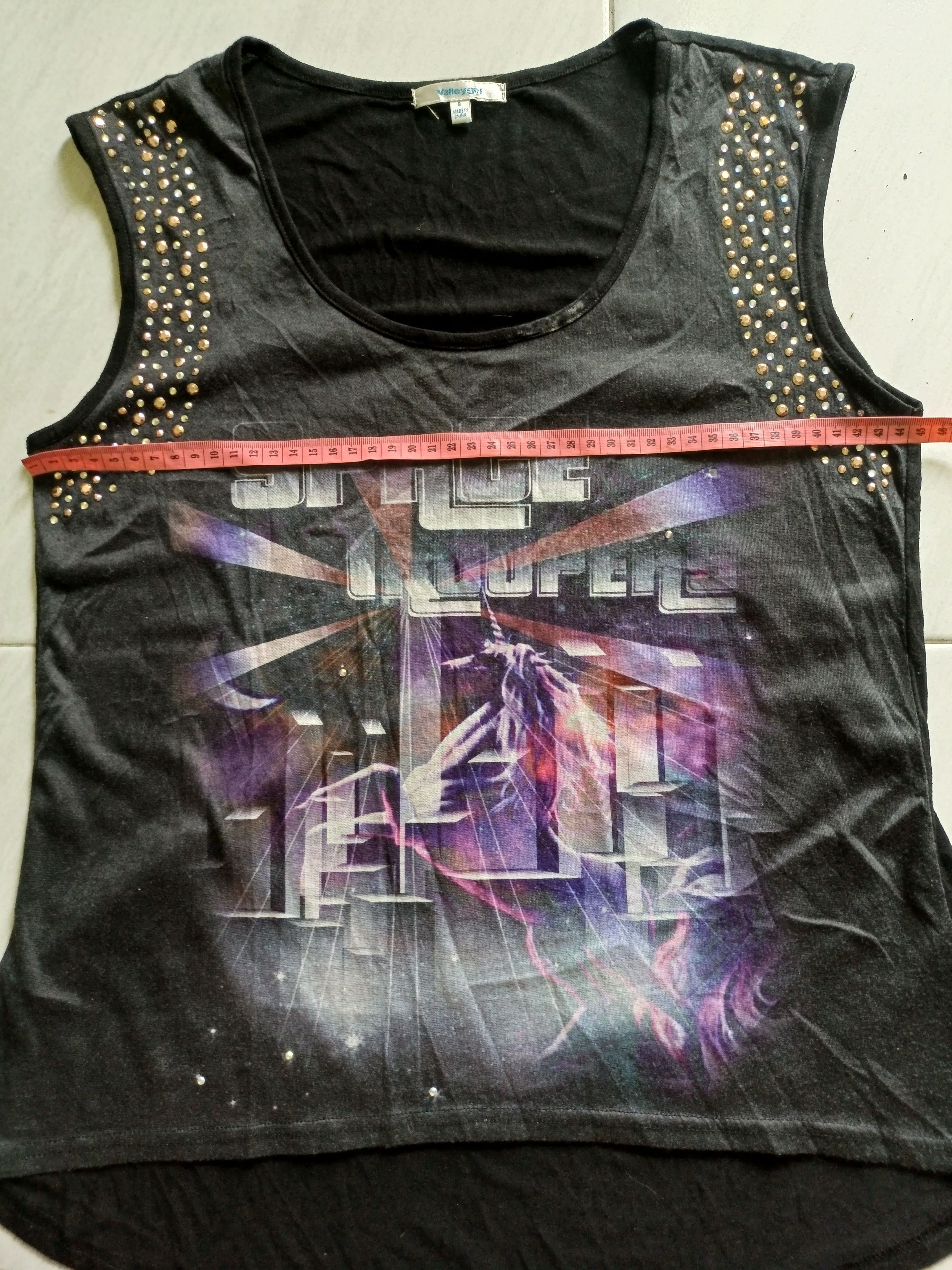 Japanese Brand VALLEY GIRL Space Trooper Rhinestone Tank Top Size S / US 4 / IT 40 - 9 Thumbnail