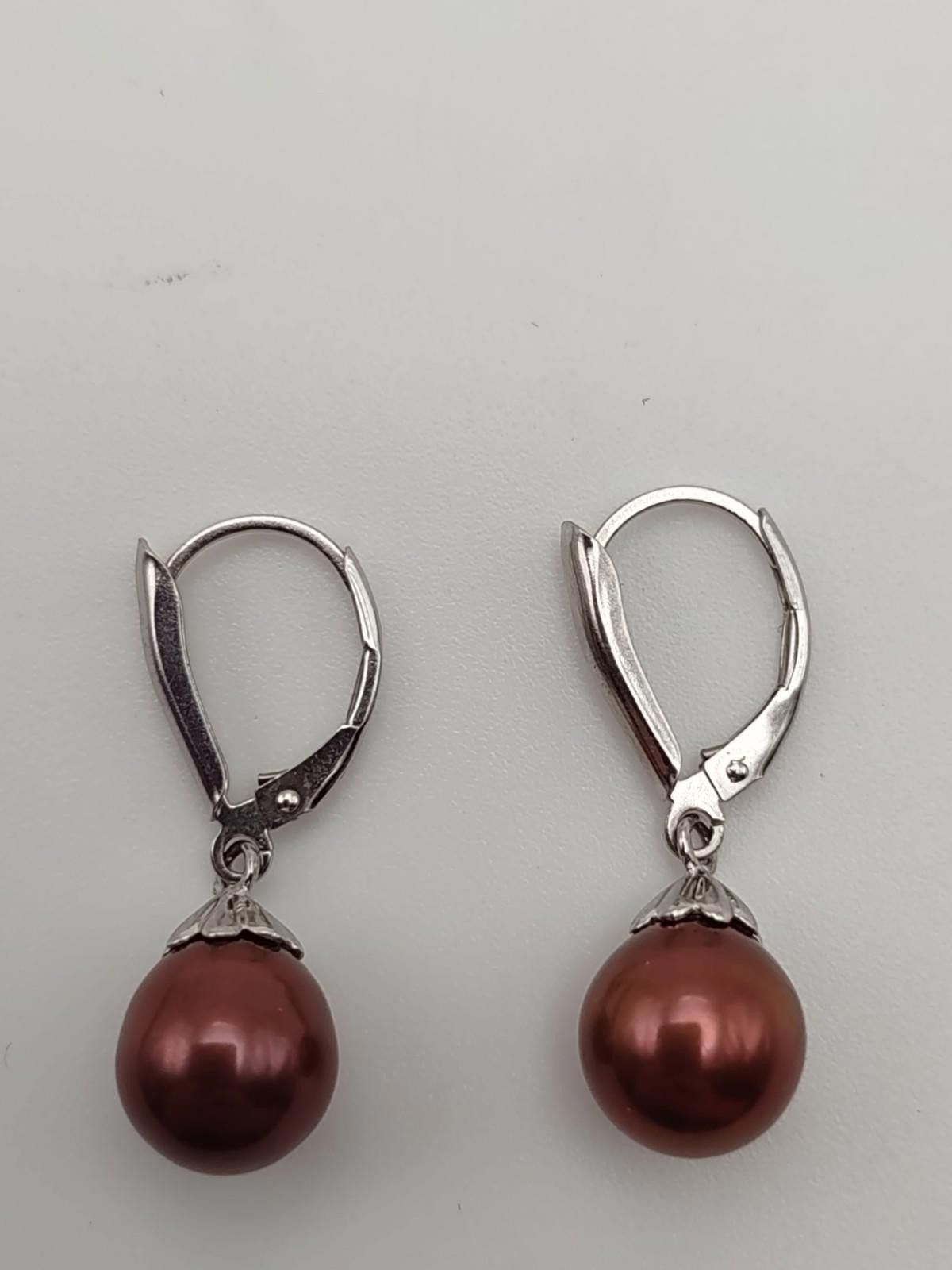 The Unbranded Brand Sterling Silver Earrings Brown Freshwater Pearl Drop earring Size ONE SIZE - 1 Thumbnail