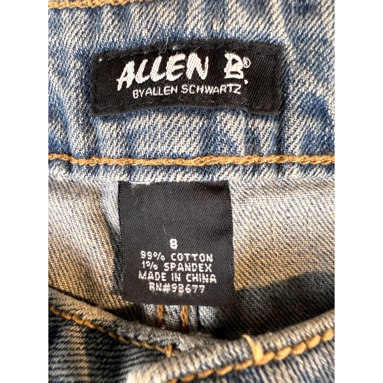 Vintage VINTAGE Allen B Jeans Flared Womens 8 Blue 90s Bohemian Embellished Stones Stone Embroidered Zip Button Inseam 32" Casual Size 30" / US 8 / IT 44 - 7 Thumbnail