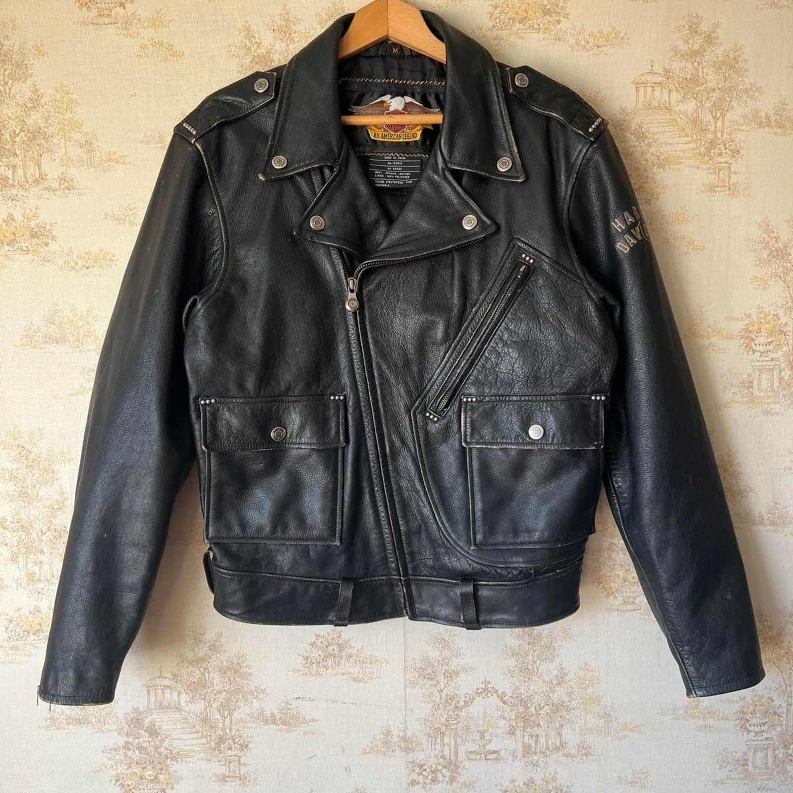 Harley Davidson 00s Harley Davidson Leather Motorcycle Jacket | Cycle Champ Size US M / EU 48-50 / 2 - 1 Thumbnail