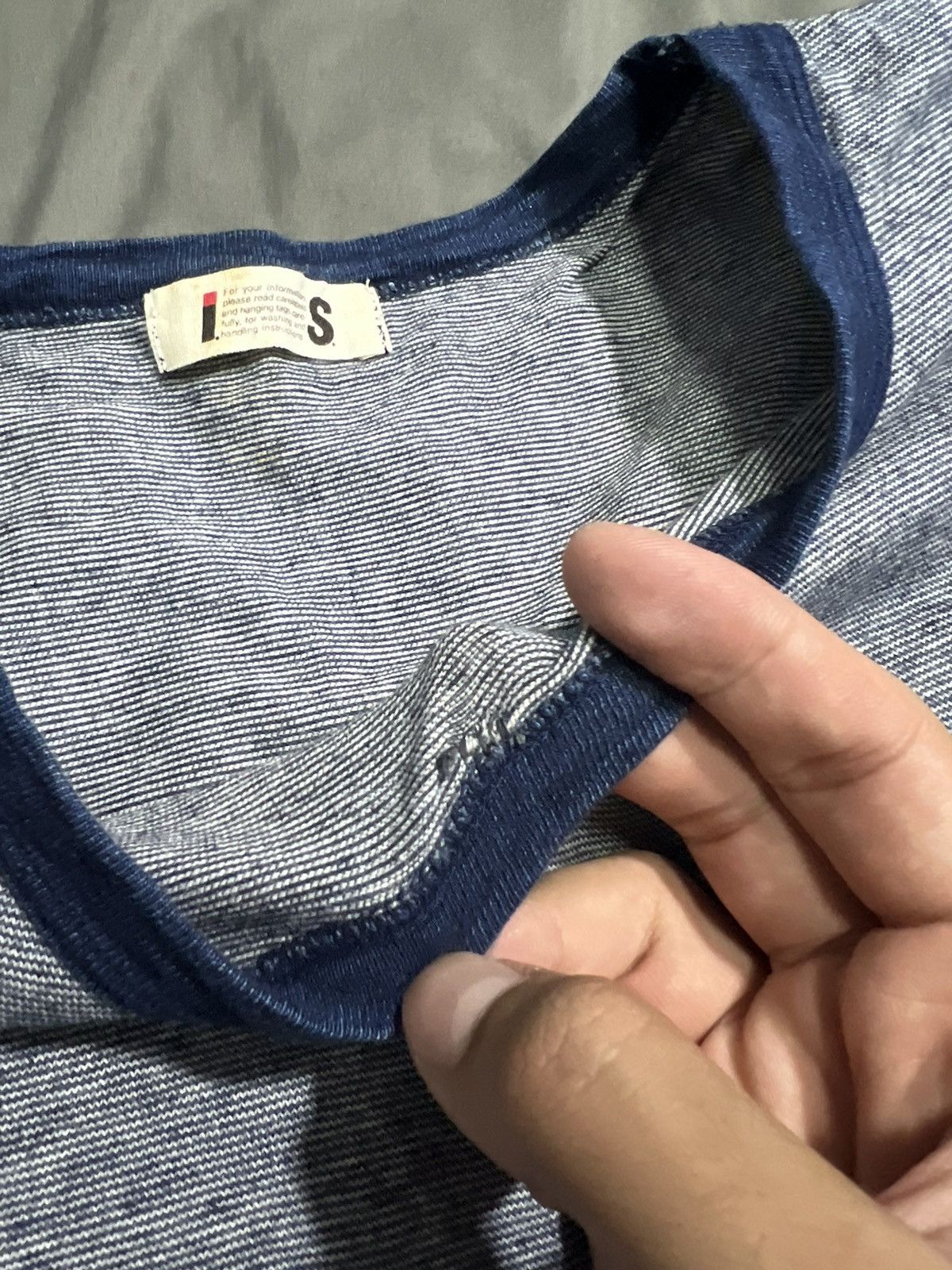 Vintage Issey Miyake Striped Single Stitch T-Shirt Size XS / US 0-2 / IT 36-38 - 6 Thumbnail